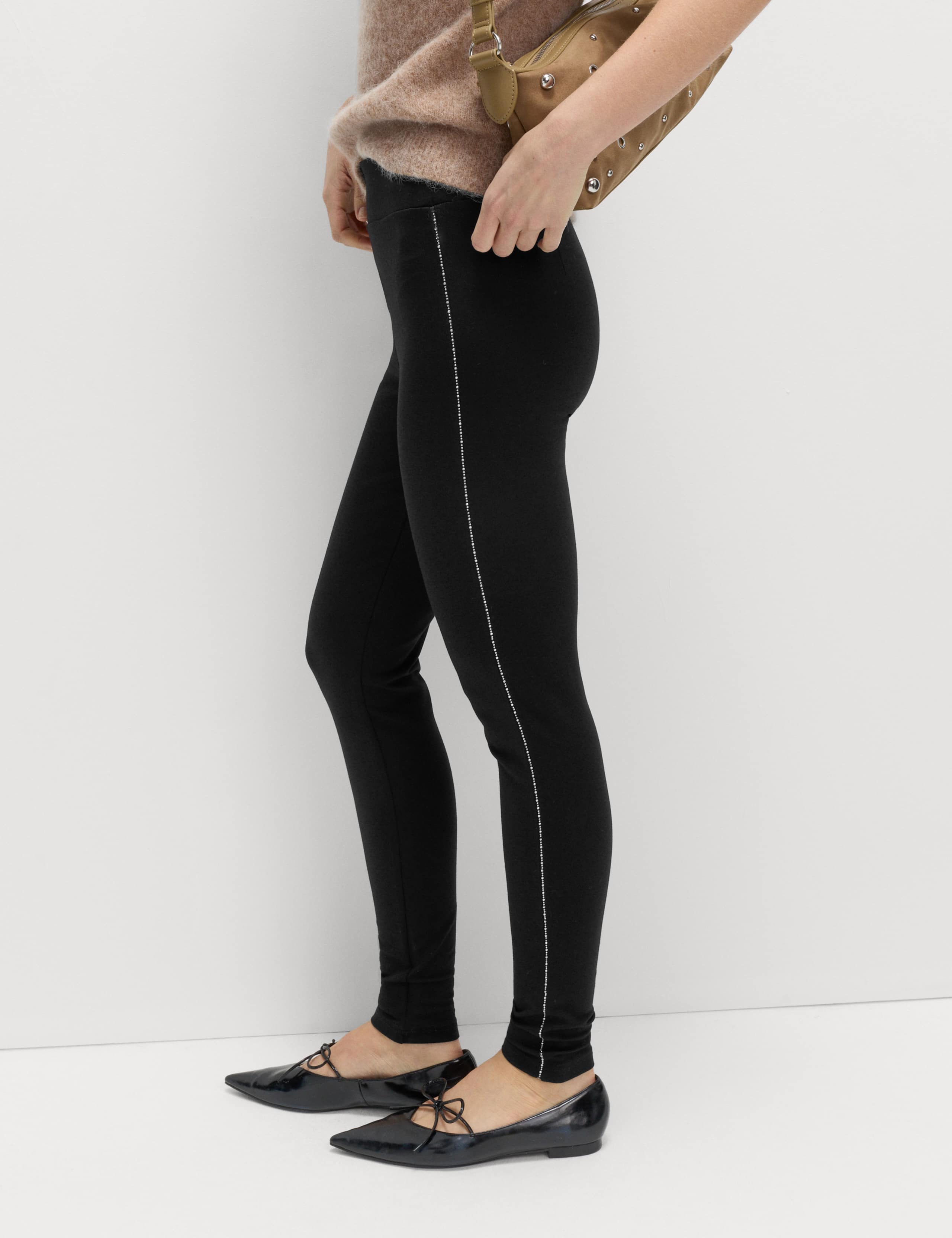 Embellished High Waisted Leggings 1 of 6