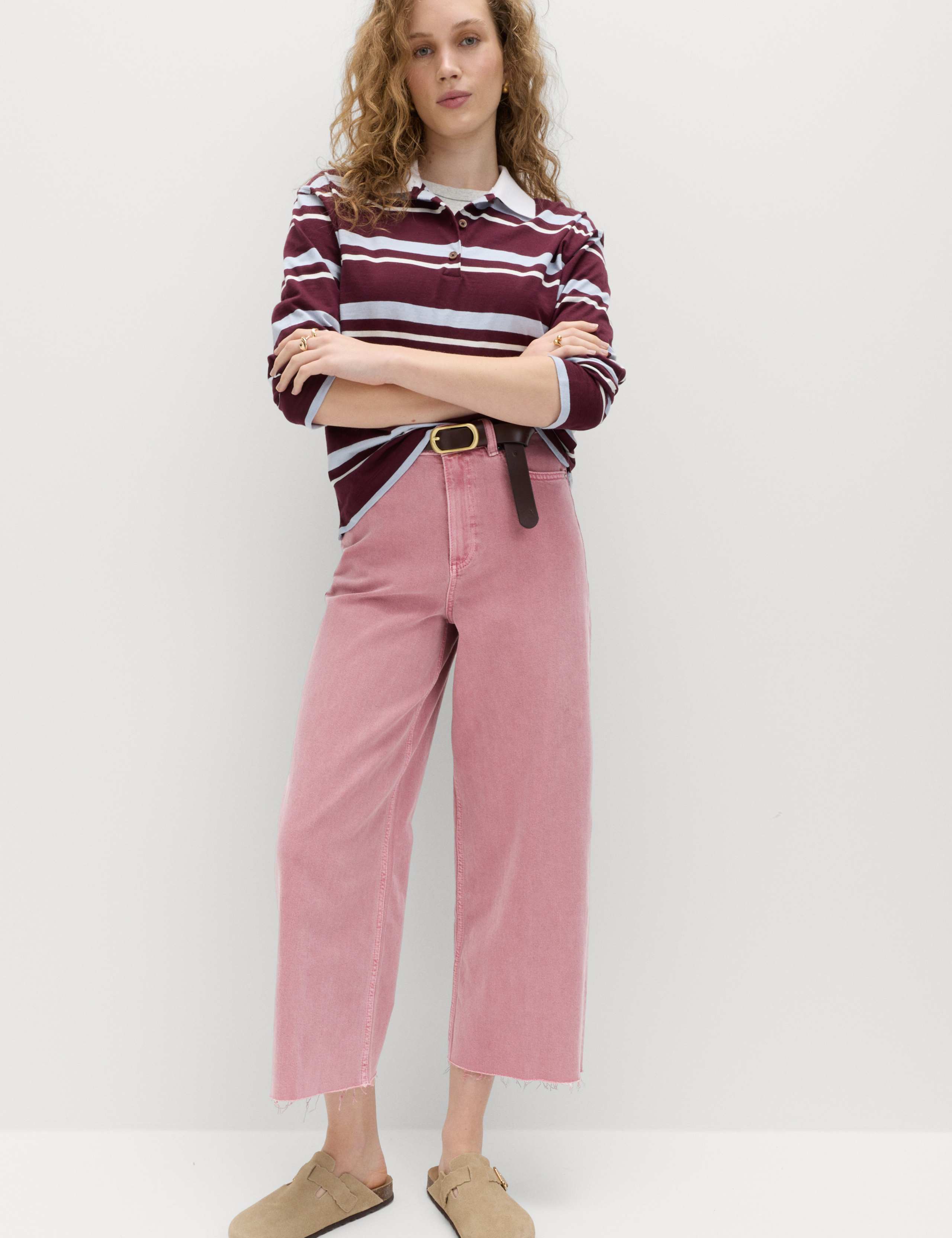 High Waisted Wide Leg Cropped Jeans 4 of 6