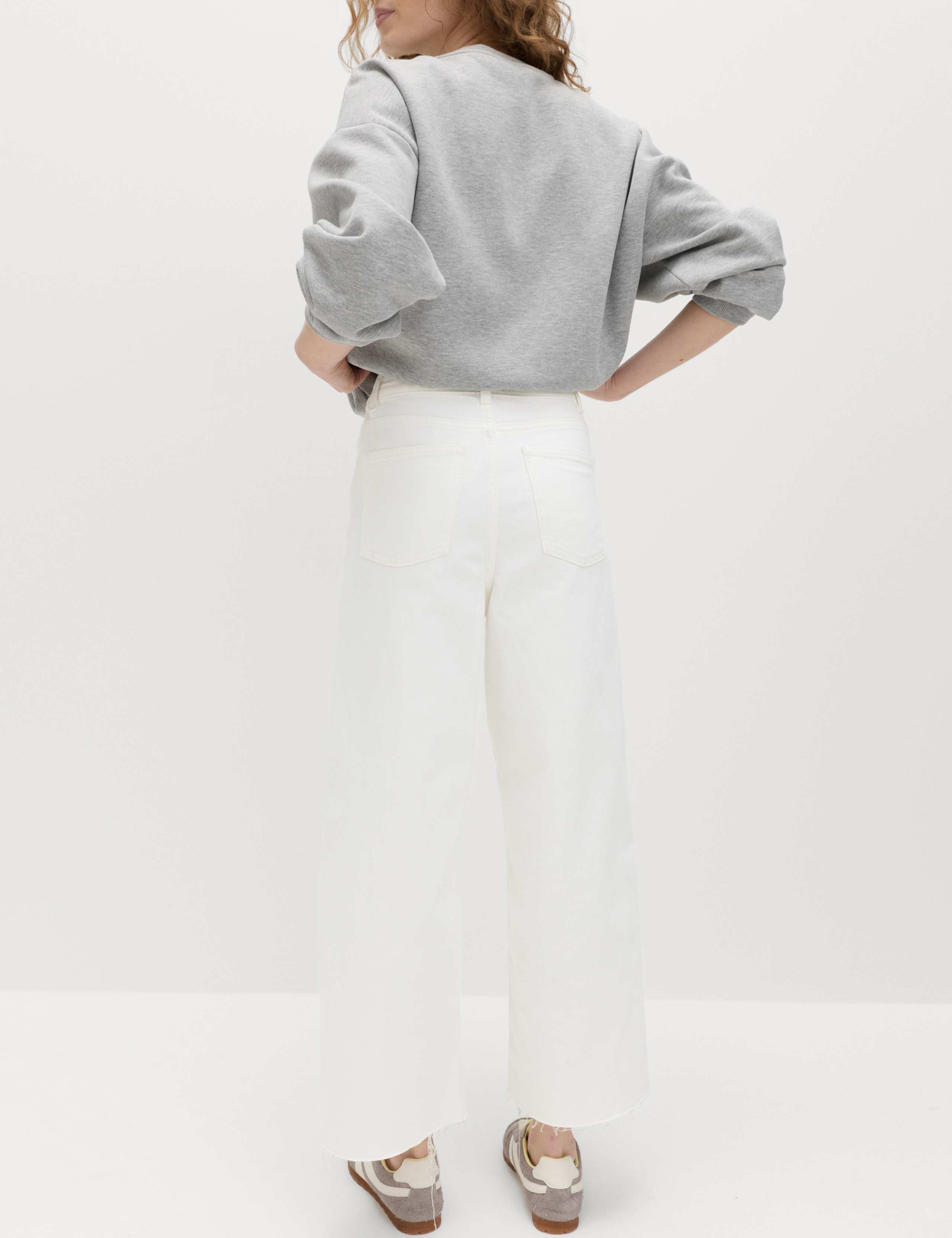 High Waisted Wide Leg Cropped Jeans 4 of 6