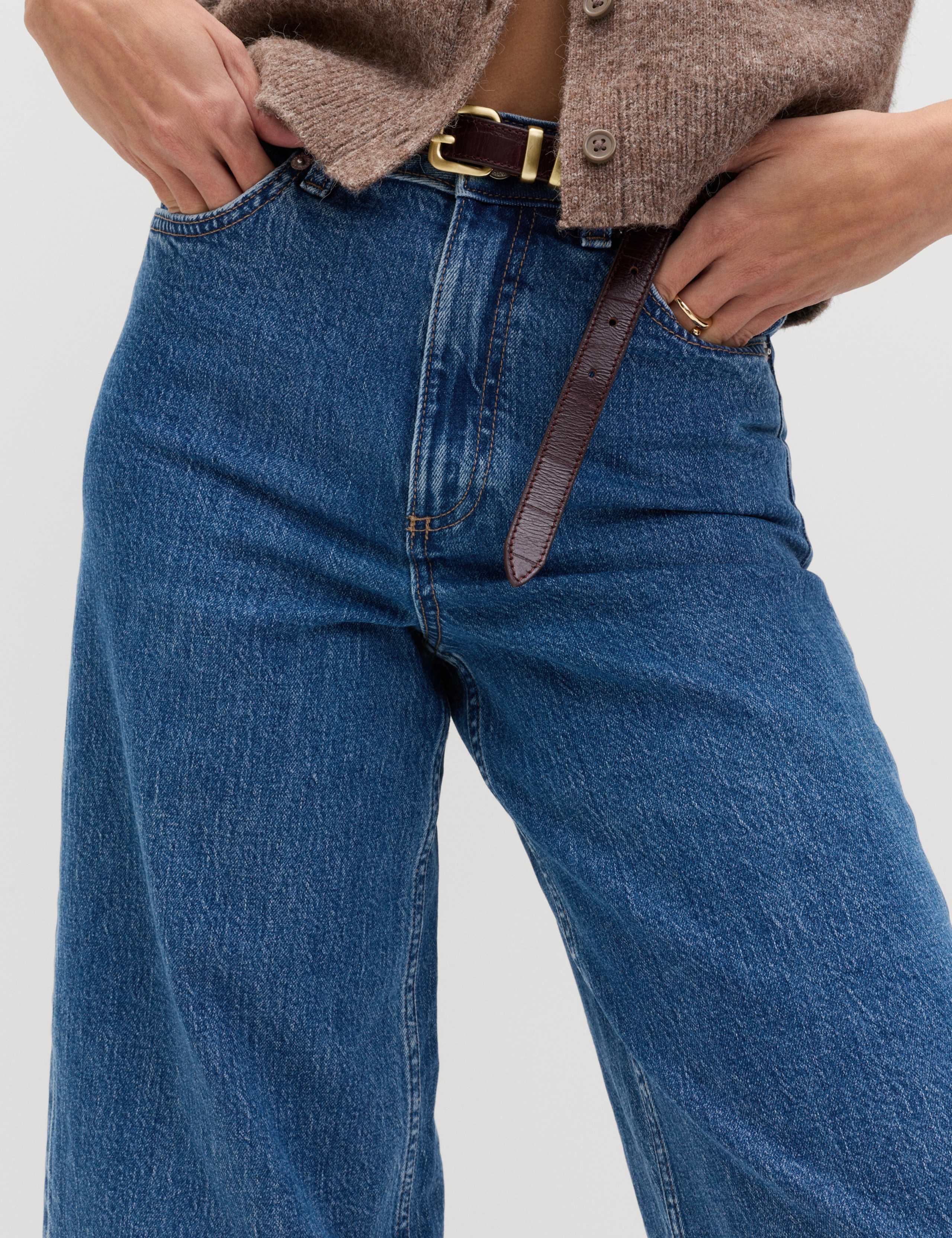 High Waisted Wide Leg Cropped Jeans 5 of 7