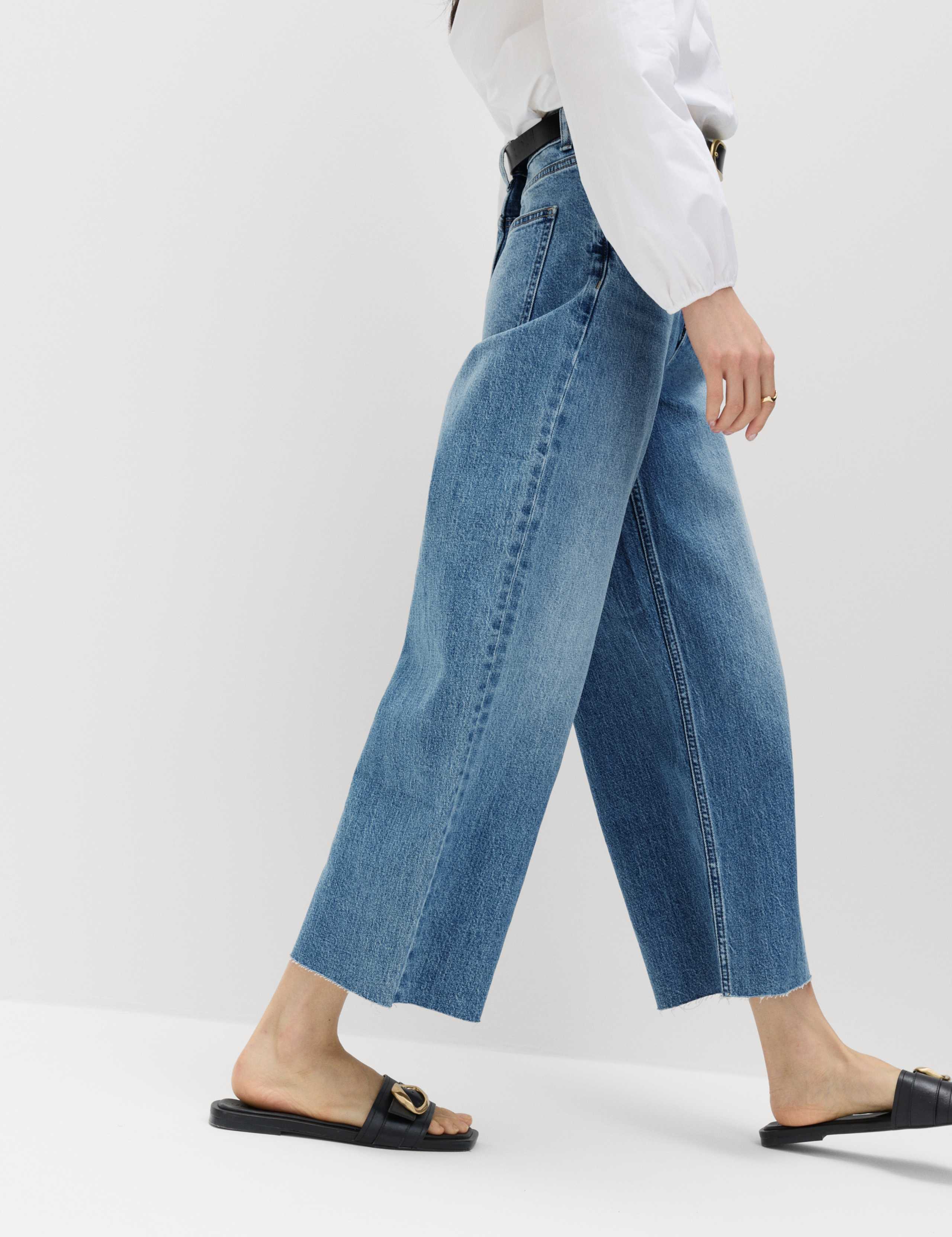 High Waisted Wide Leg Cropped Jeans 5 of 7