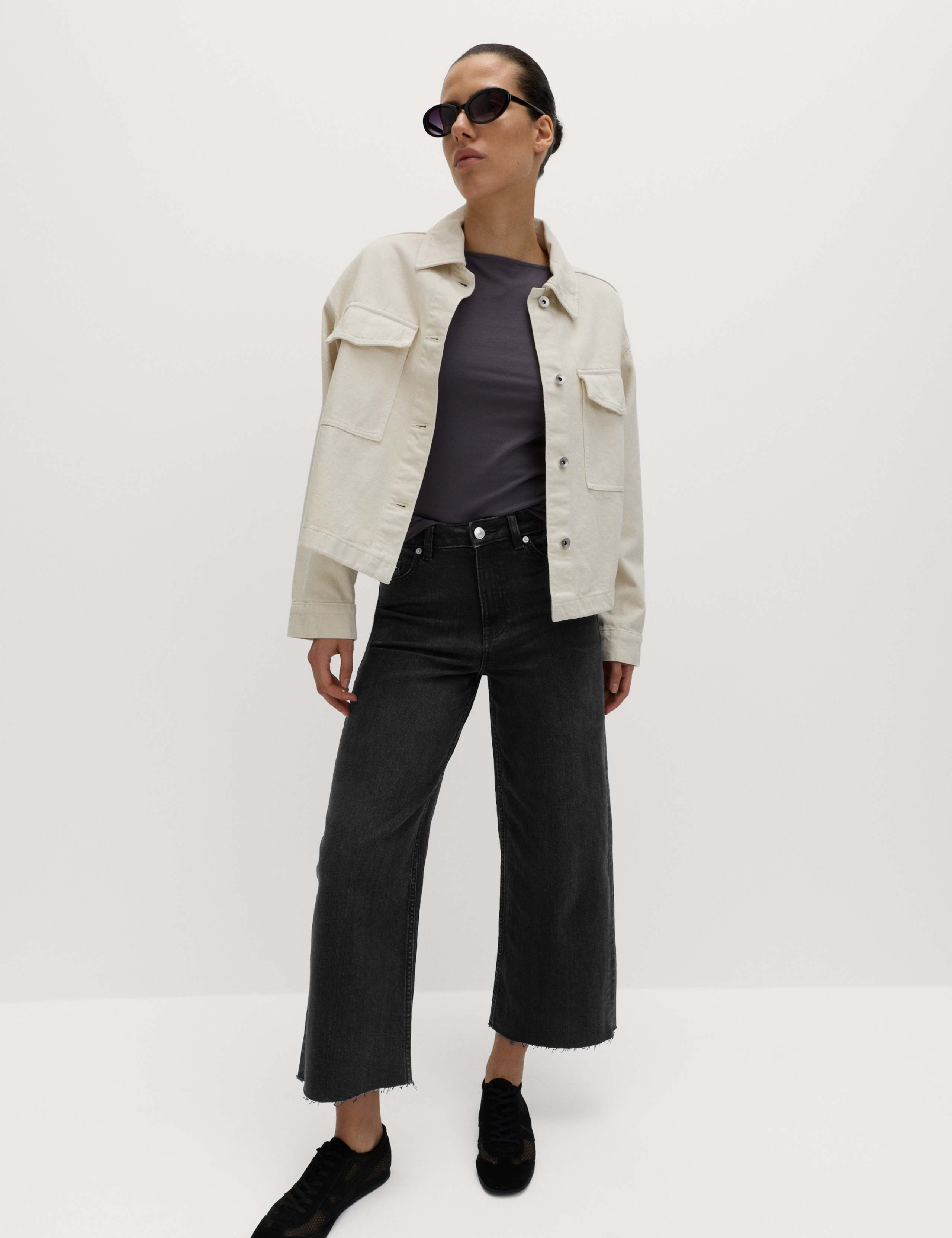 High Waisted Wide Leg Cropped Jeans 6 of 6