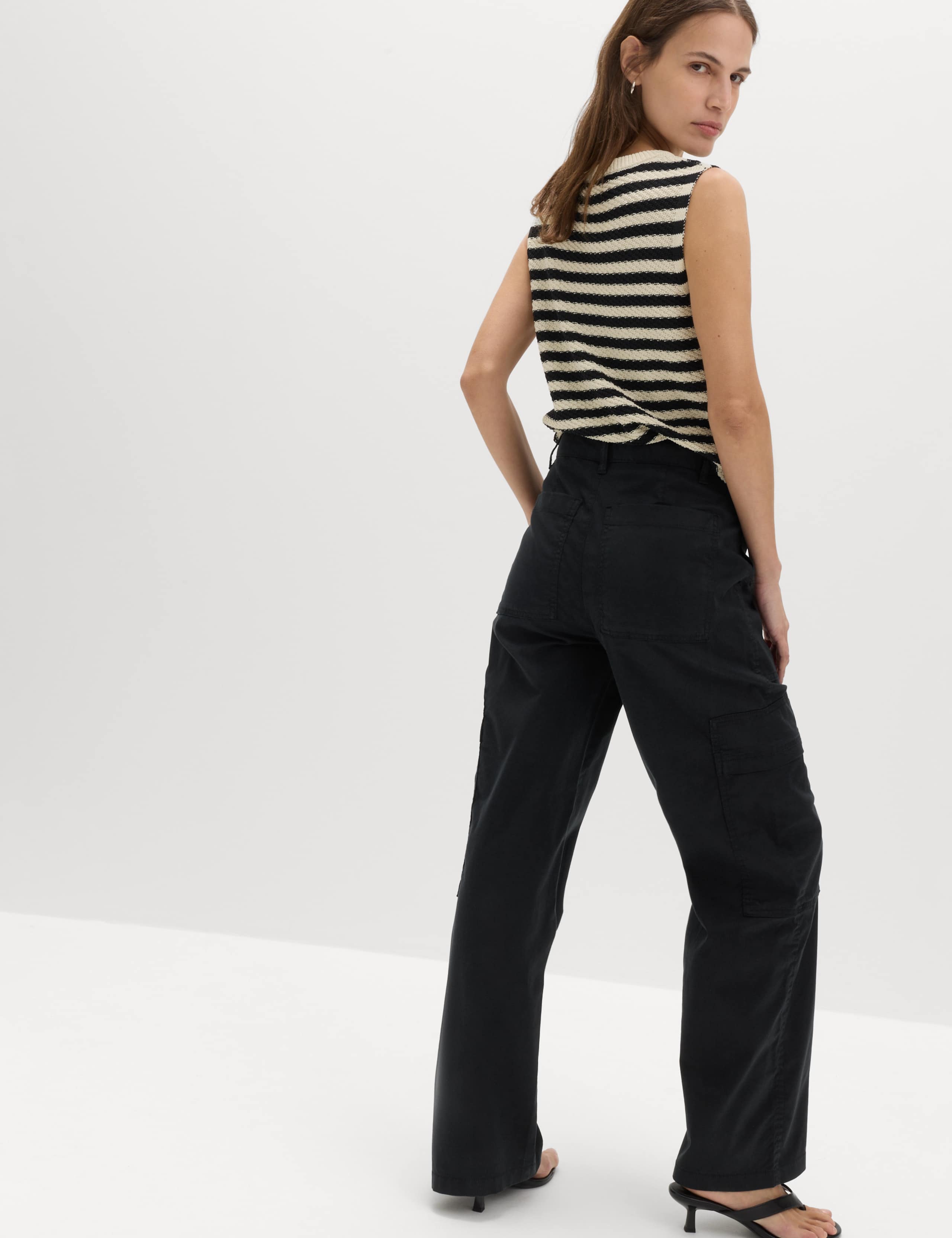 Lyocell Rich Cargo Wide Leg Trousers 4 of 6