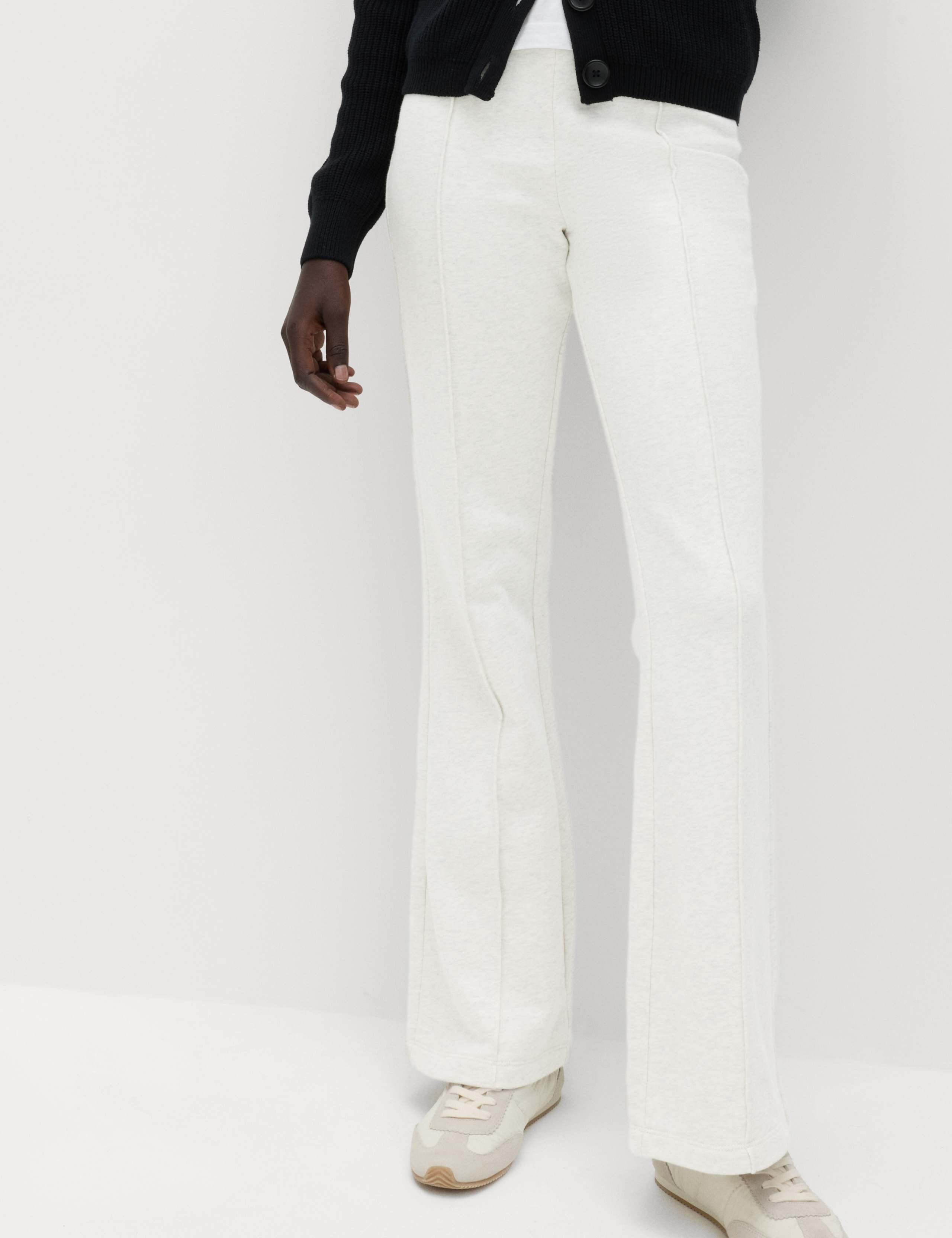 Pure Cotton Seam Detail Flared Joggers 3 of 6