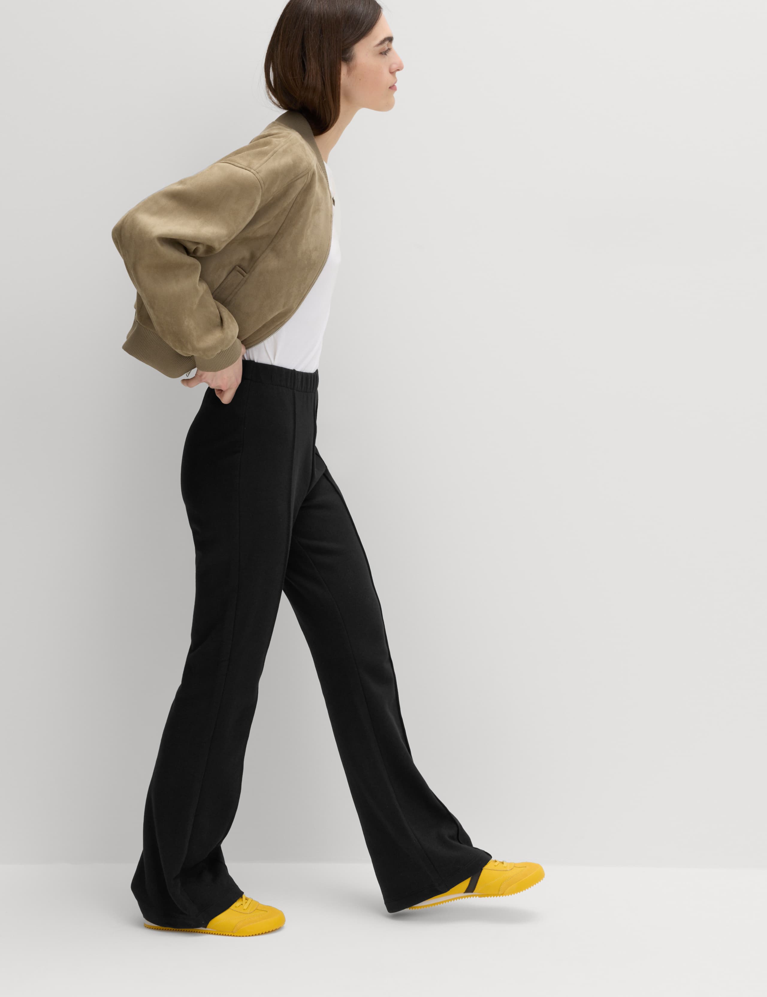 Pure Cotton Seam Detail Flared Joggers 1 of 4