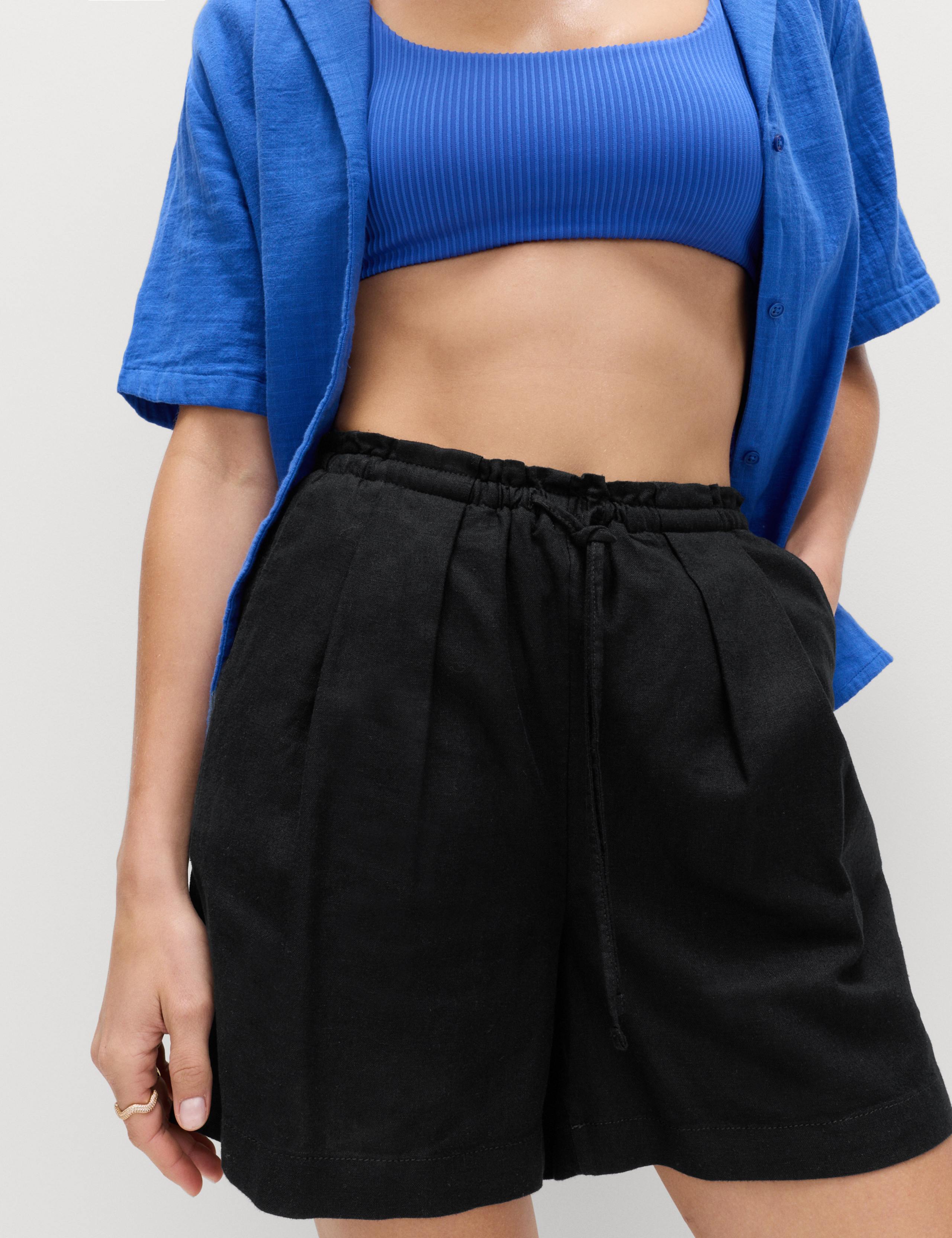 Linen Rich High Waisted Shorts 4 of 5