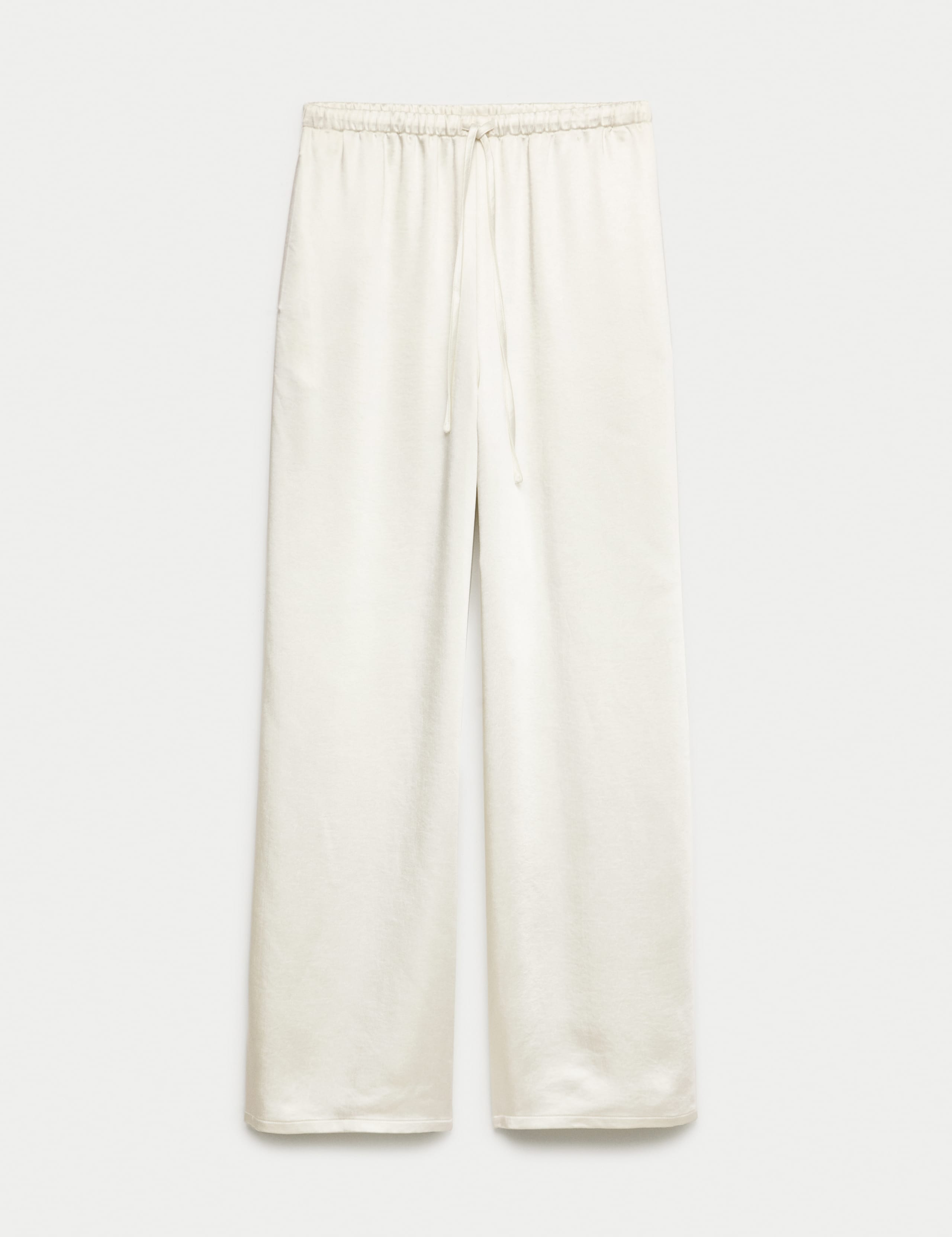 Satin Drawstring Wide Leg Trousers 2 of 5