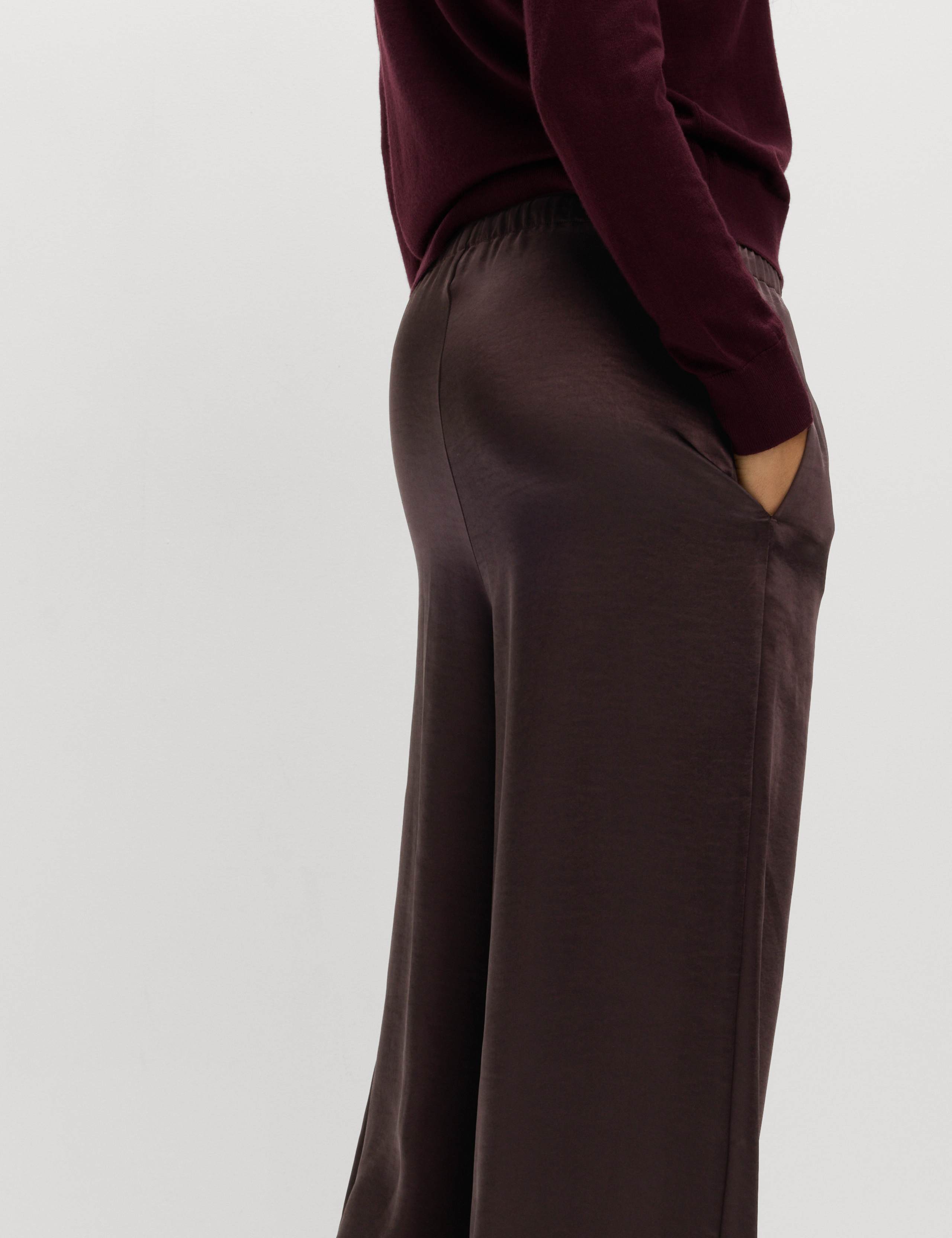 Satin Drawstring Wide Leg Trousers 5 of 7