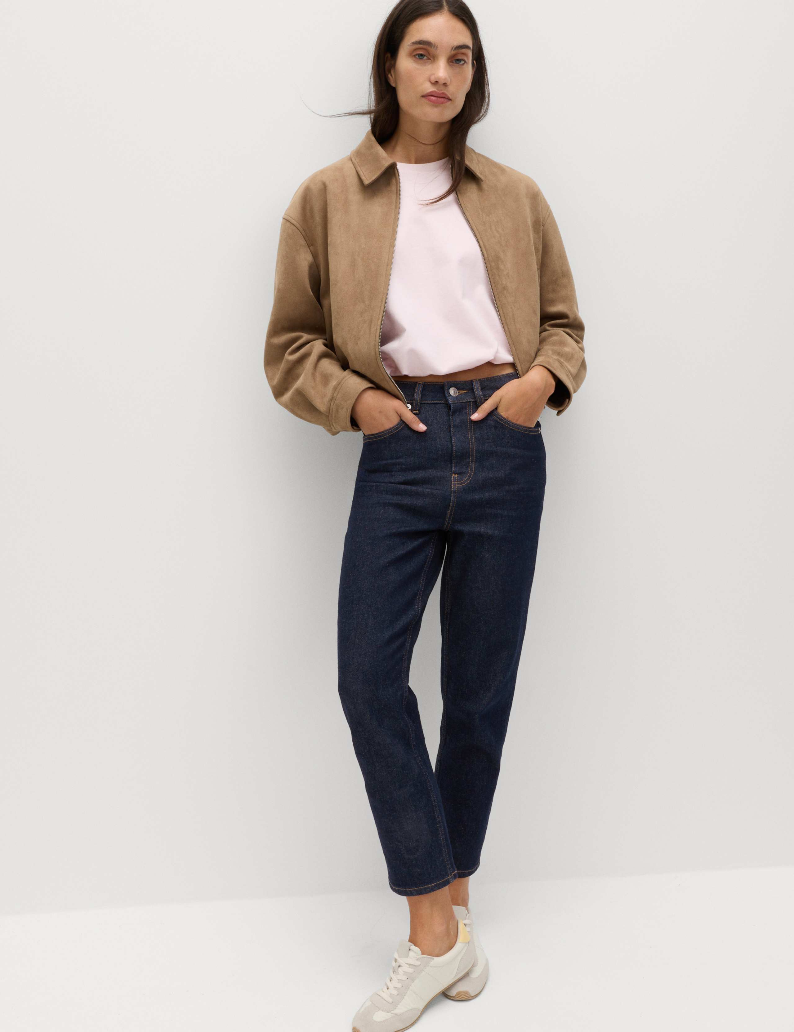 High Waisted Cropped Slim Fit Jeans 1 of 5