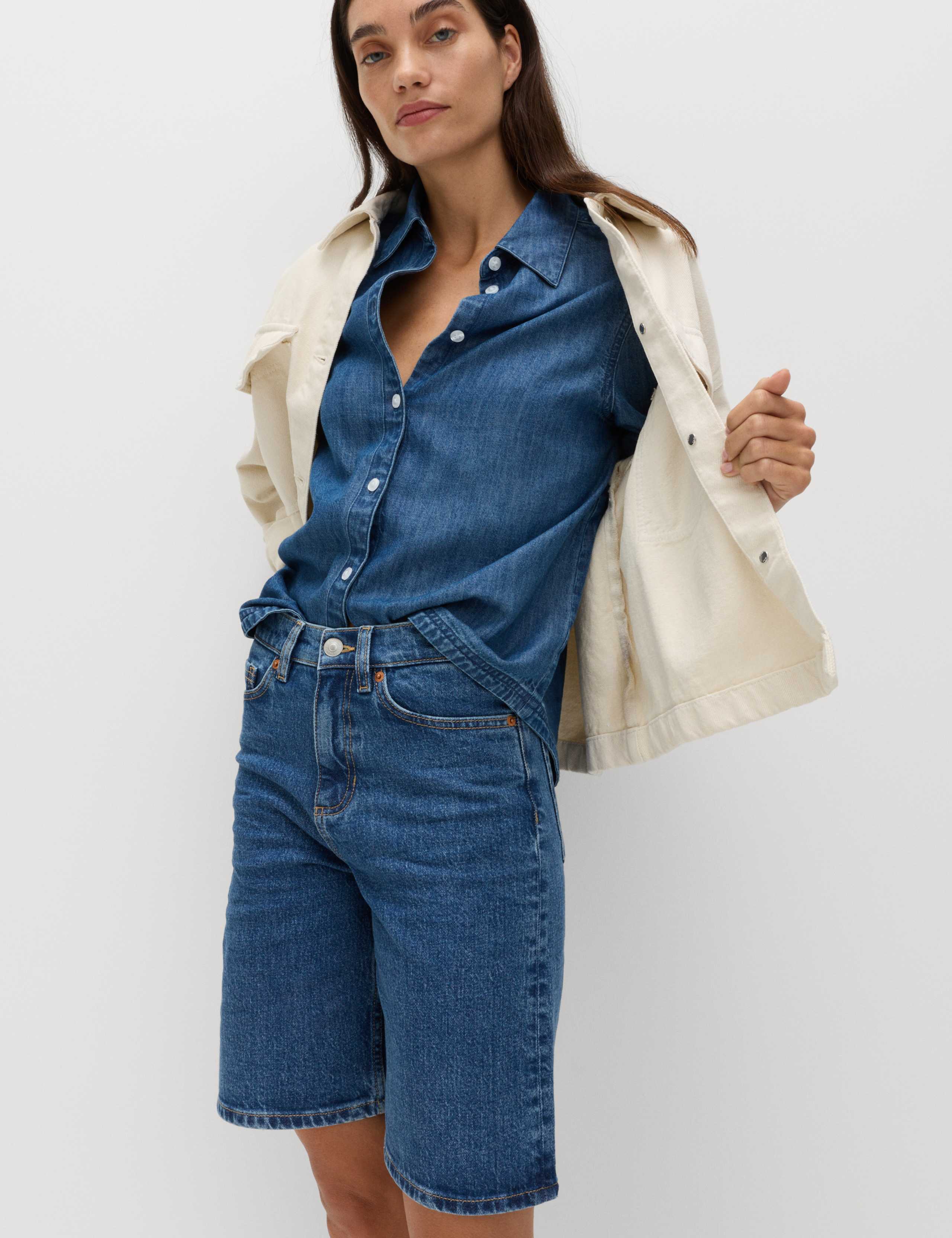 Pure Cotton High Waisted Bermuda Short 2 of 5