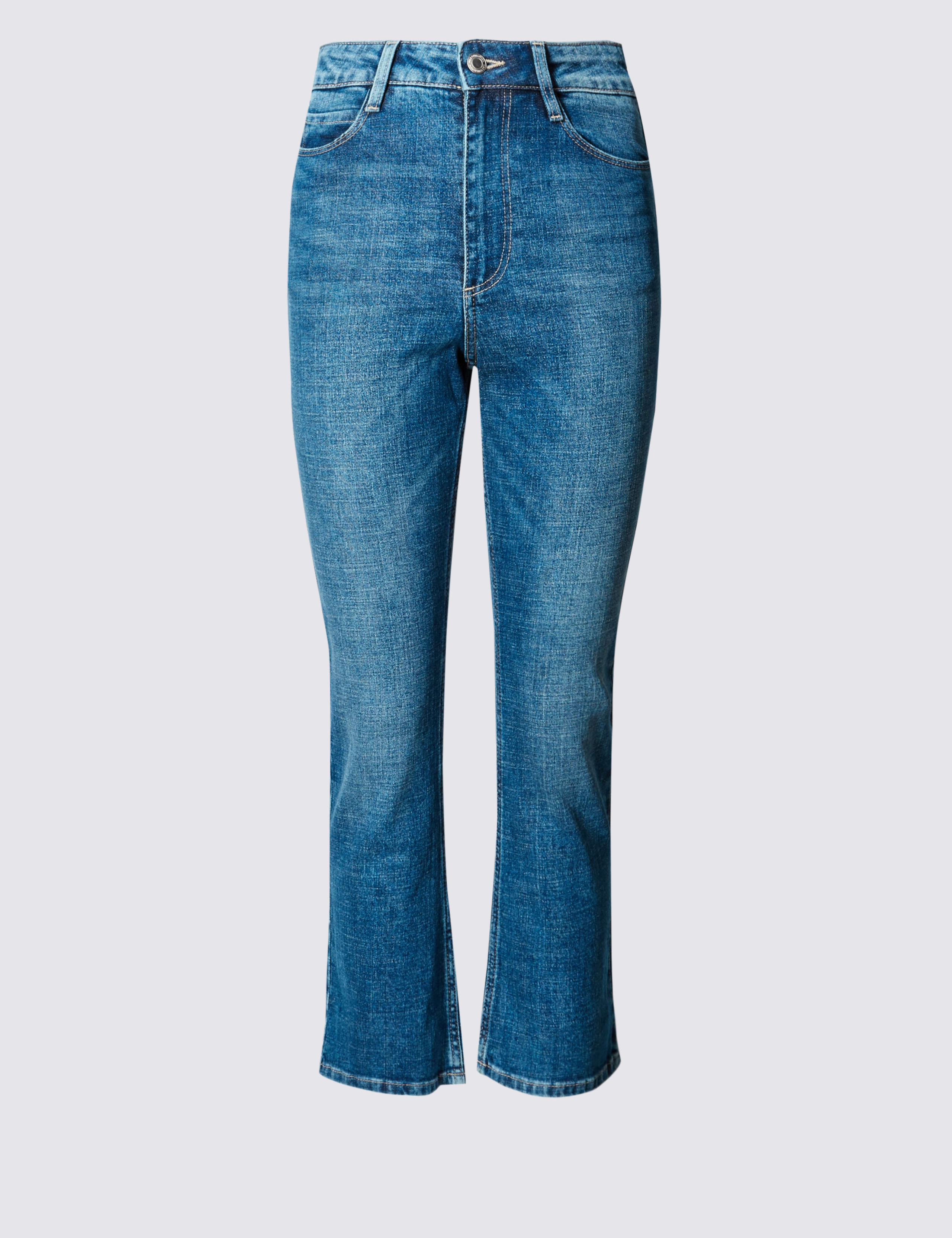 Flared Mid Rise Cropped Jeans 2 of 6