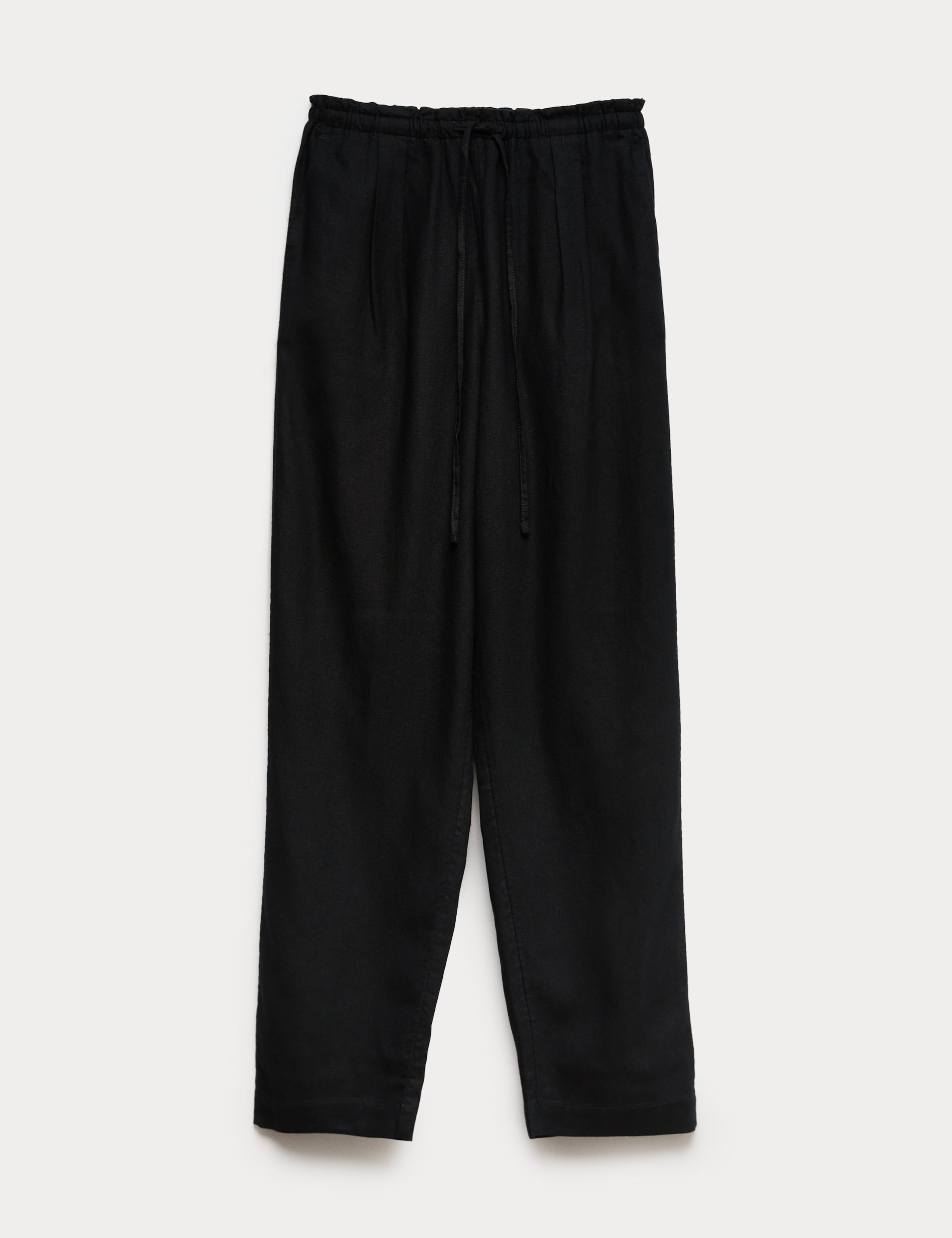 Linen Rich Elasticated Waist Tapered Trousers 1 of 1
