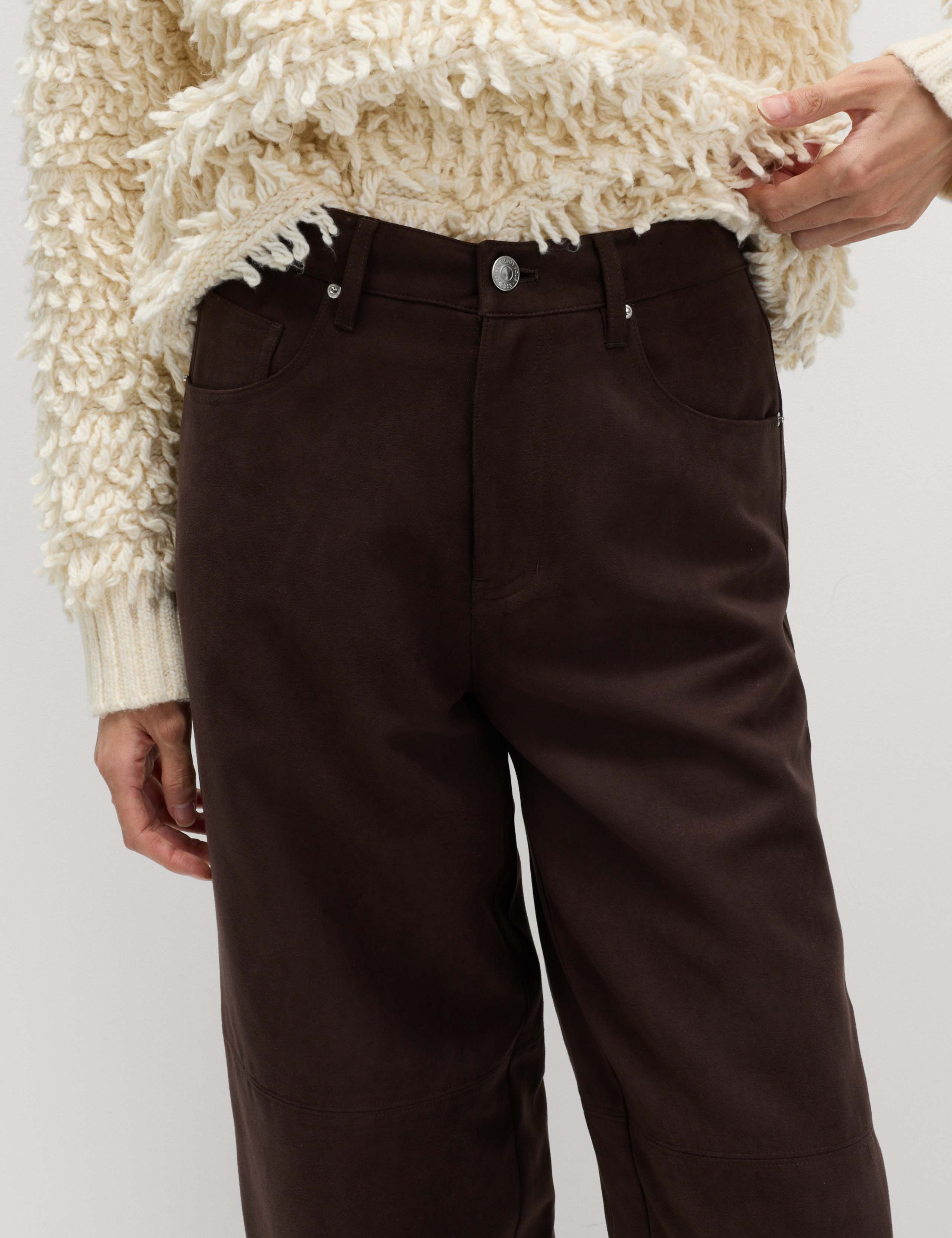 Faux Suede Wide Leg Trousers 4 of 6