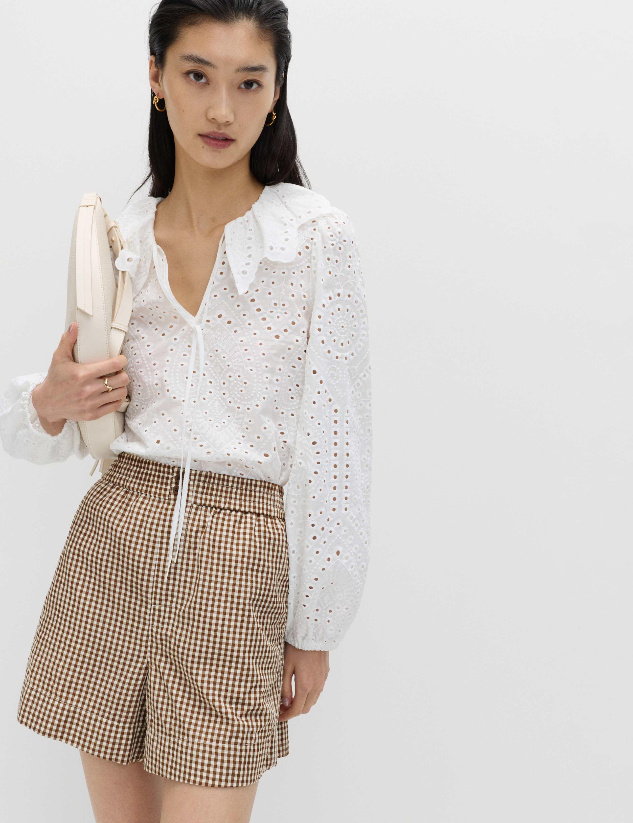 Gingham High Waisted Shorts 1 of 5