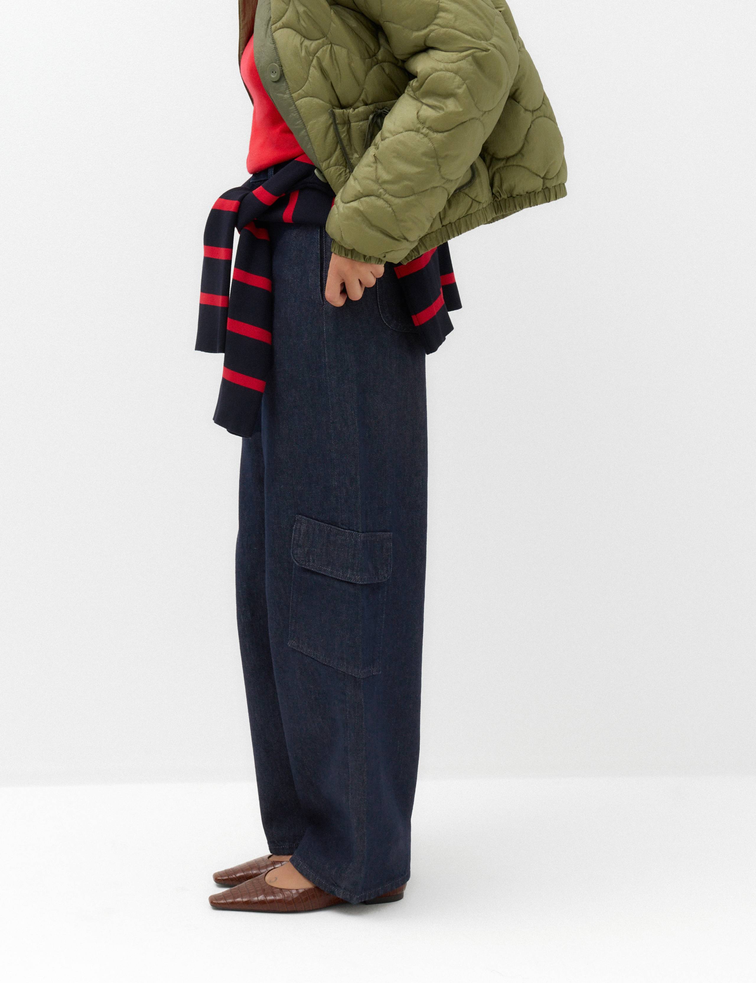 Utility Mid Rise Barrel Jeans with Lyocell 3 of 6