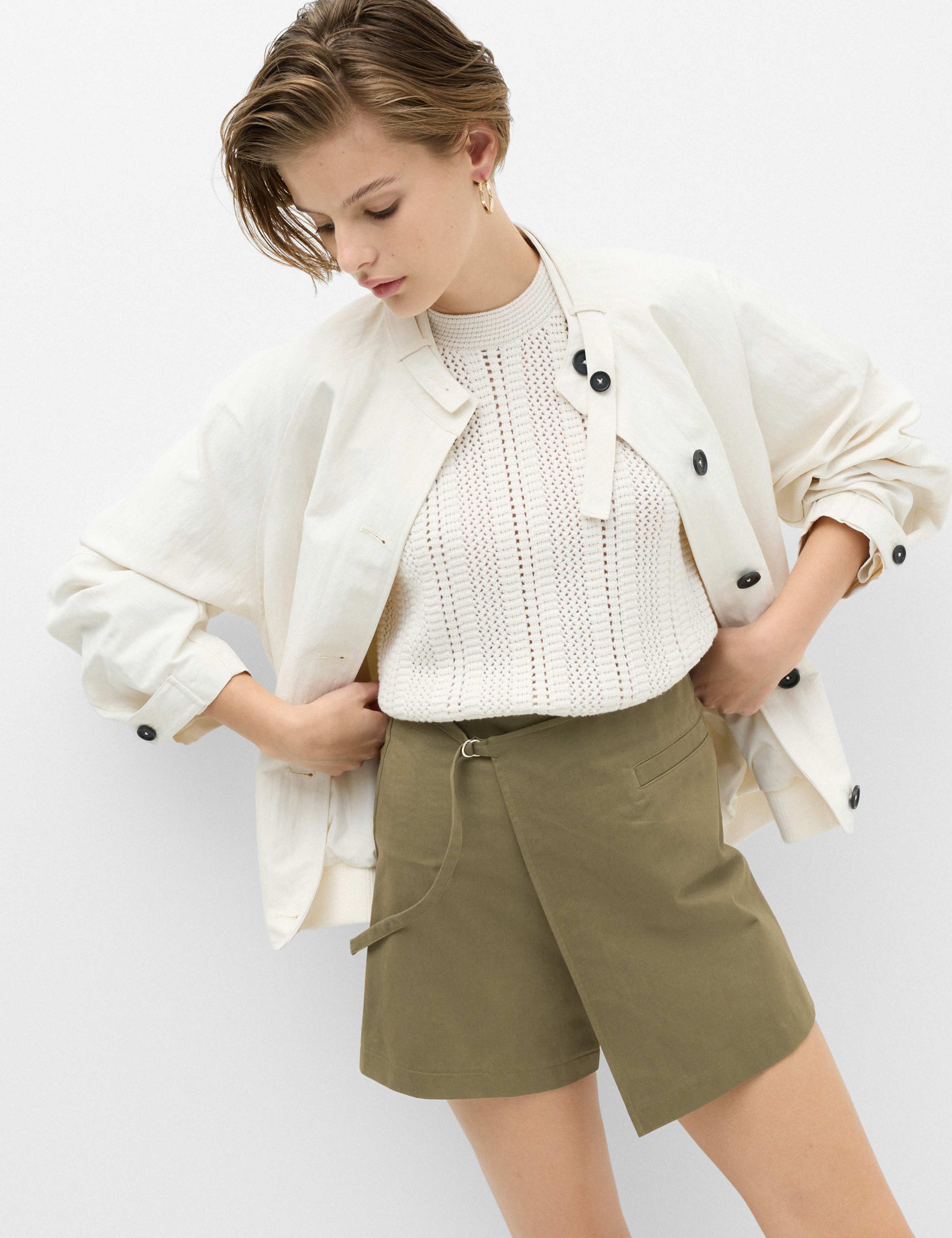 Cotton Rich Utility Wrap Skort 4 of 5