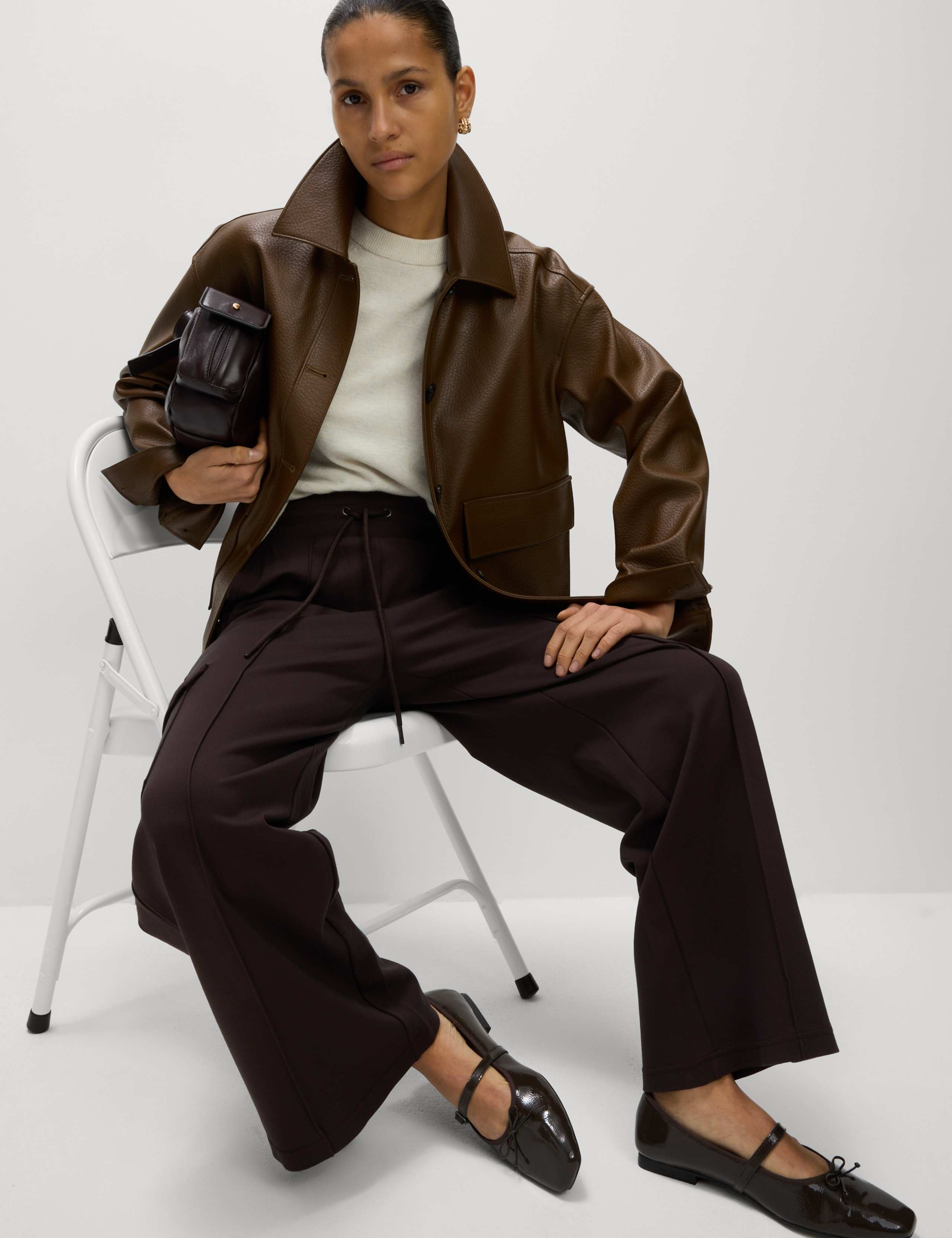 Ponte Utility Wide Leg Trousers 1 of 5