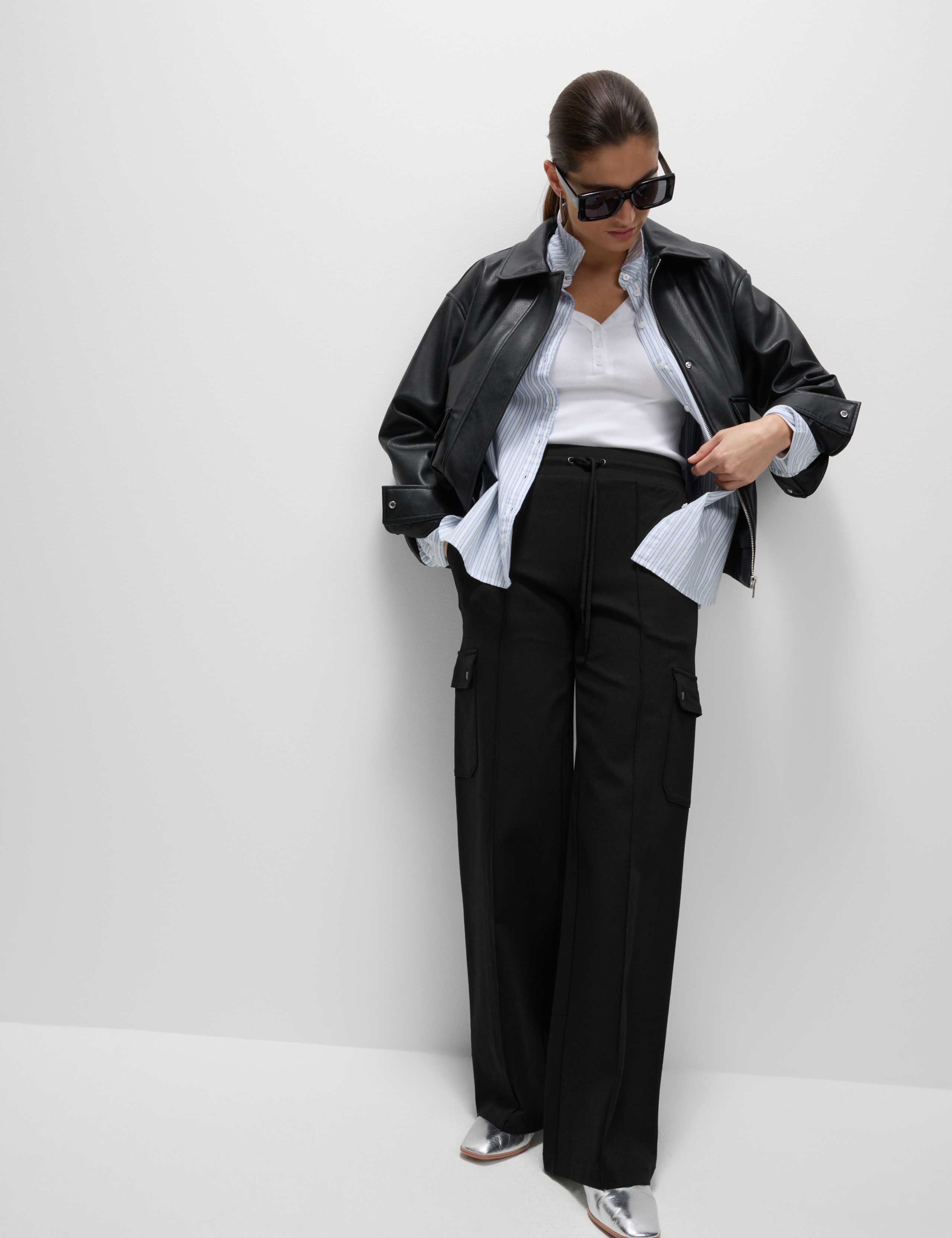 Ponte Utility Wide Leg Trousers 3 of 7