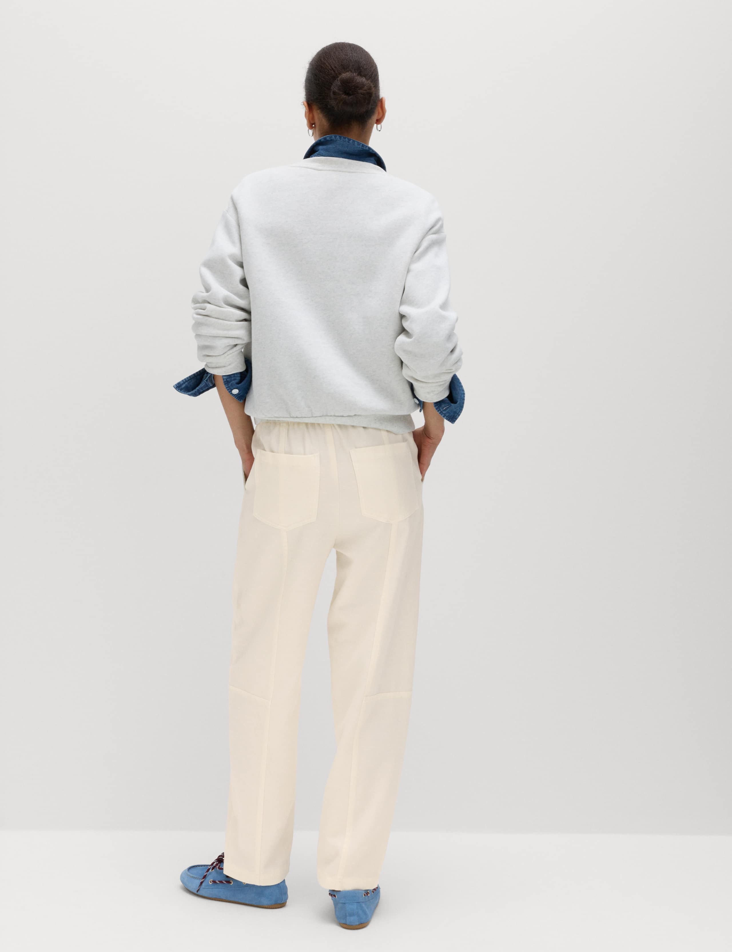 Cotton Blend Pull On Tapered Trousers 6 of 6