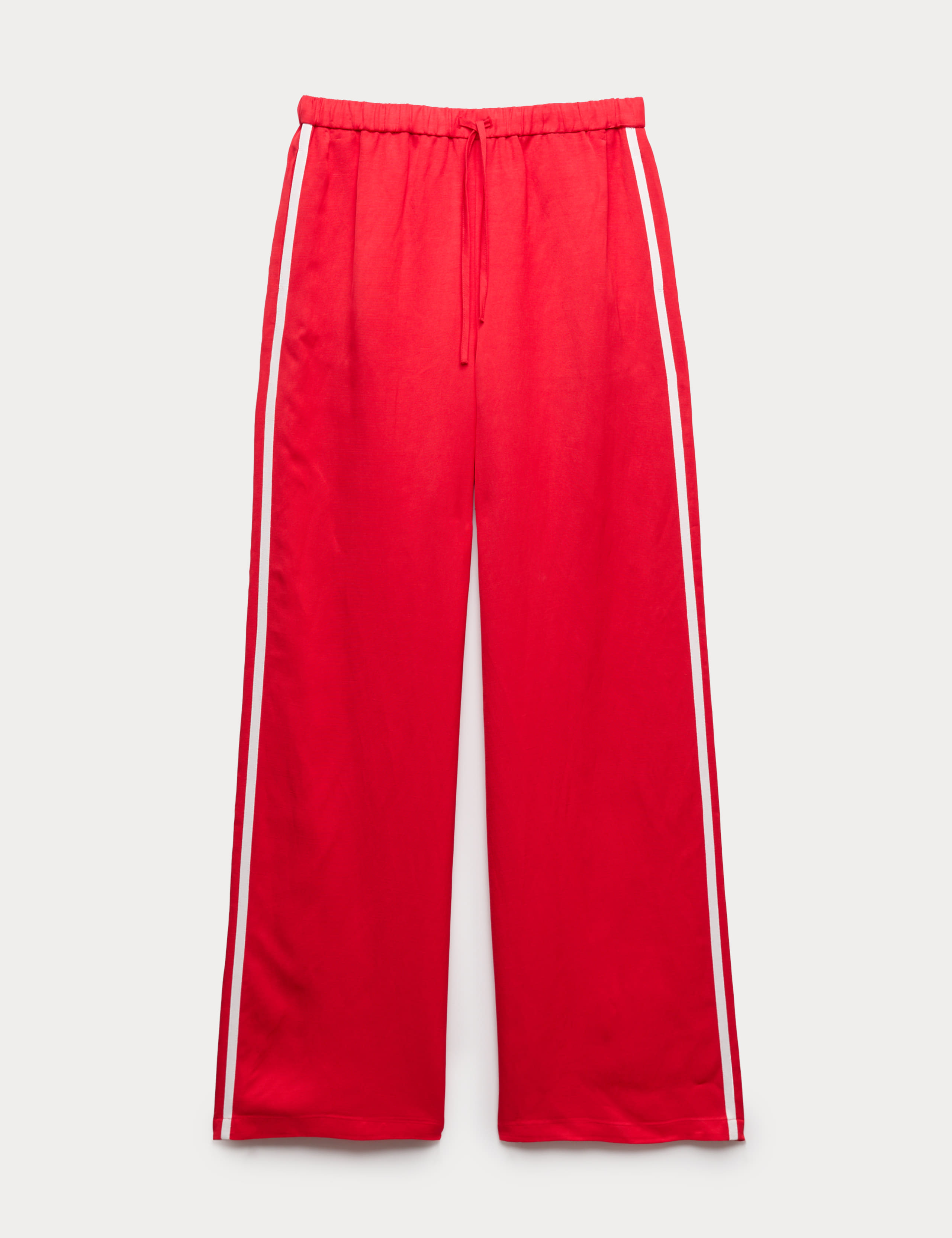 Side Stripe Wide Leg Trousers with Linen 2 of 6