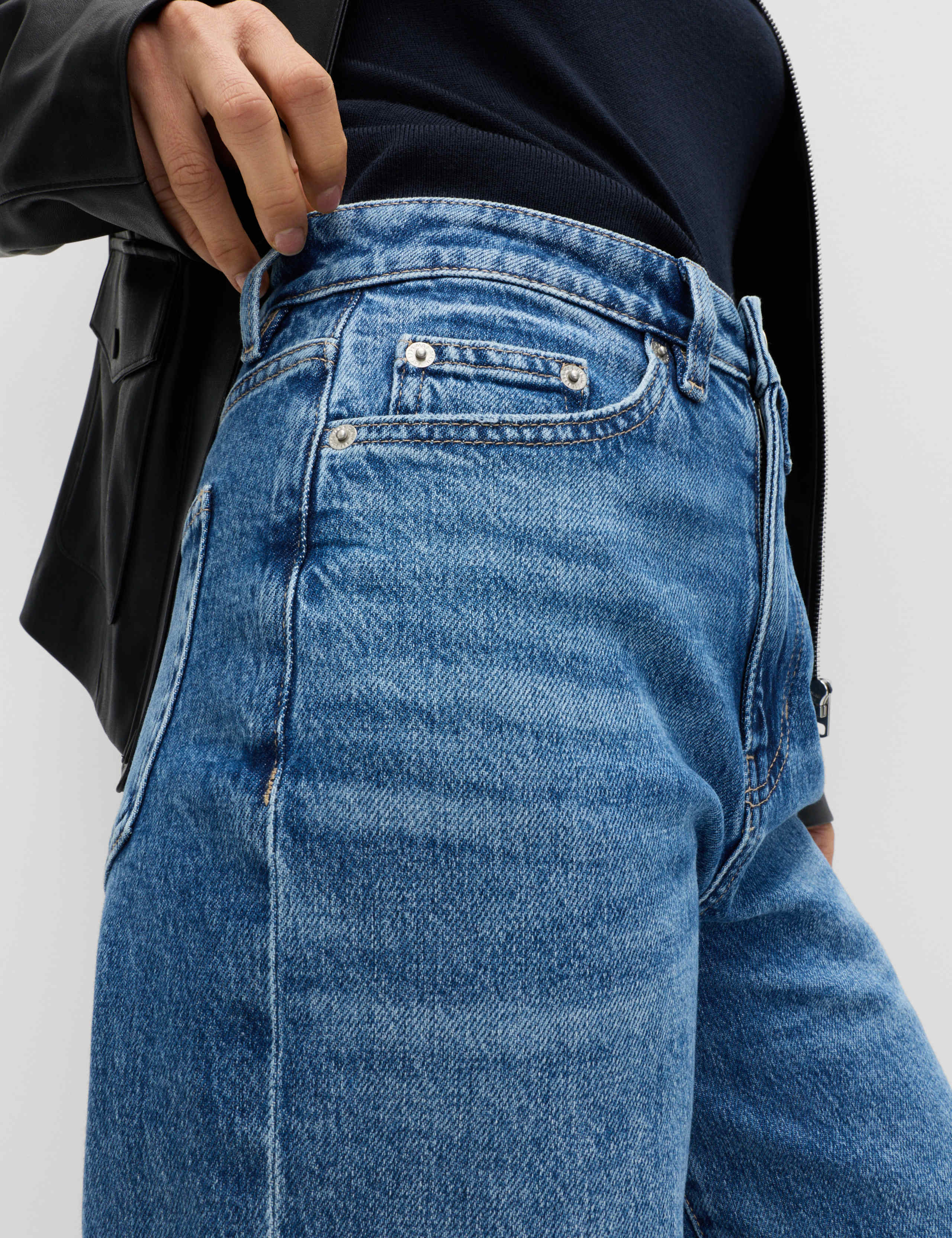 Mom High Waisted Ankle Grazer Jeans 3 of 6