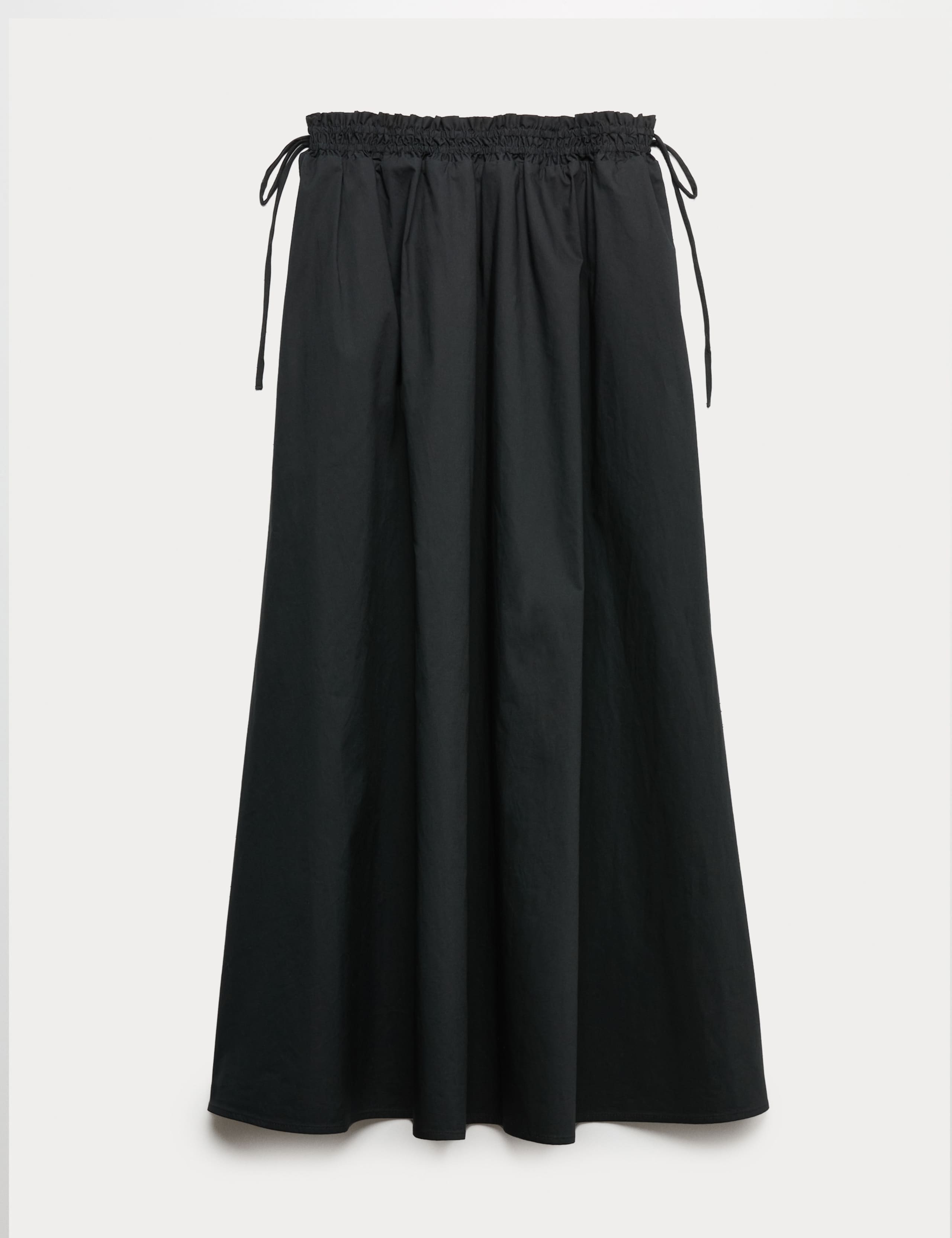 Pure Cotton Poplin Tie Side Midi Skirt 1 of 1