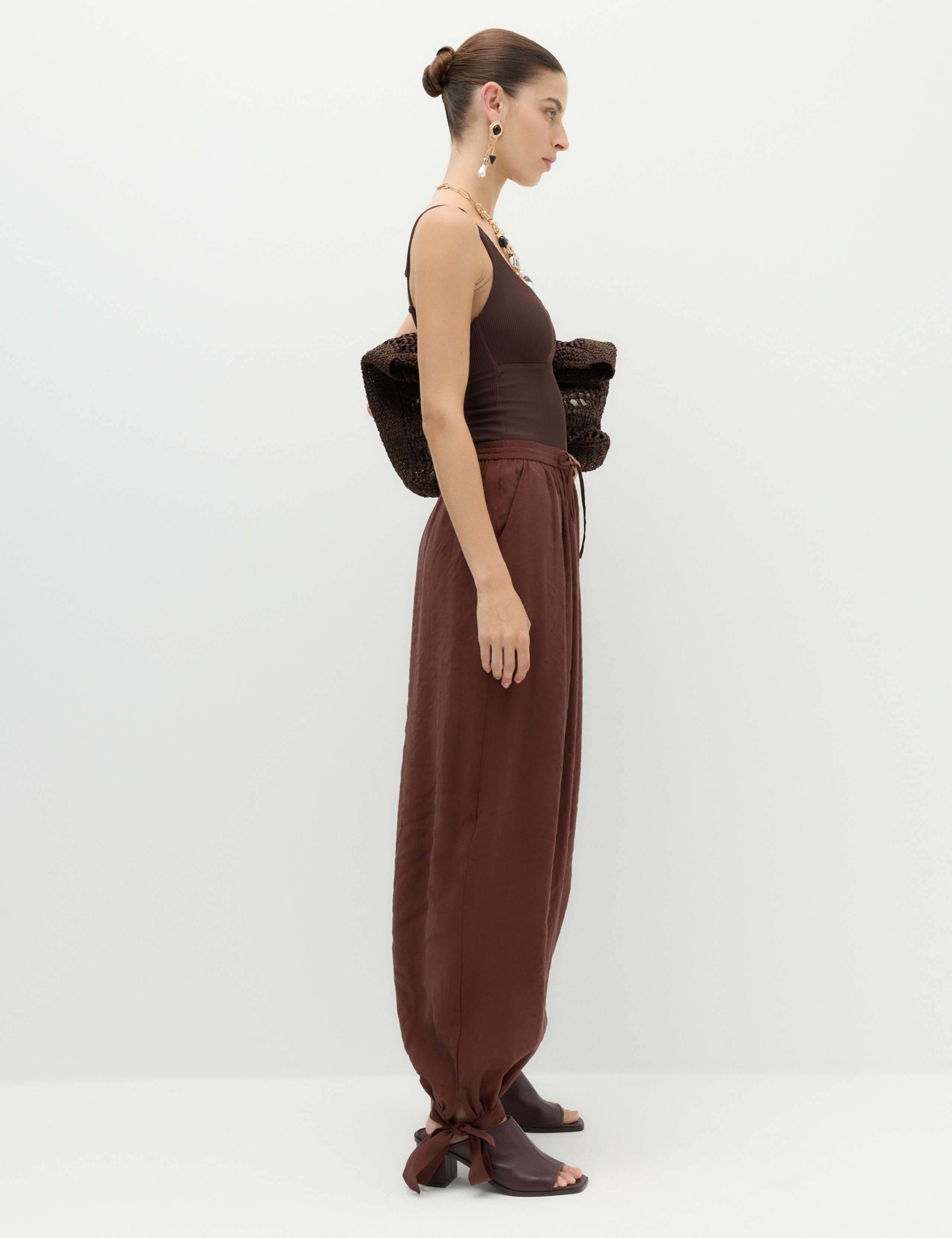 Tie Hem Drawstring Balloon Trousers 5 of 7