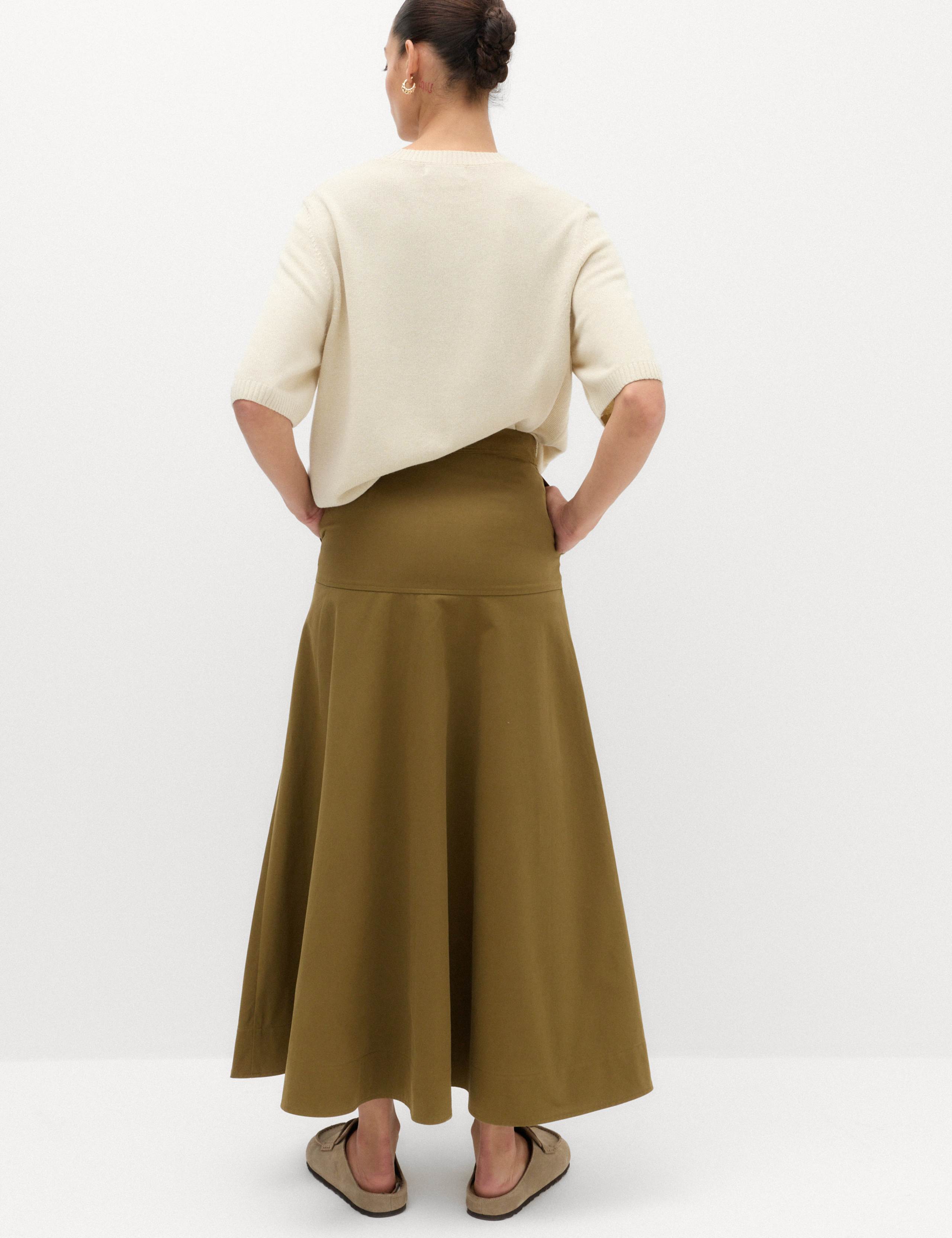 Pure Cotton Maxi Drop Waist Skirt 3 of 6