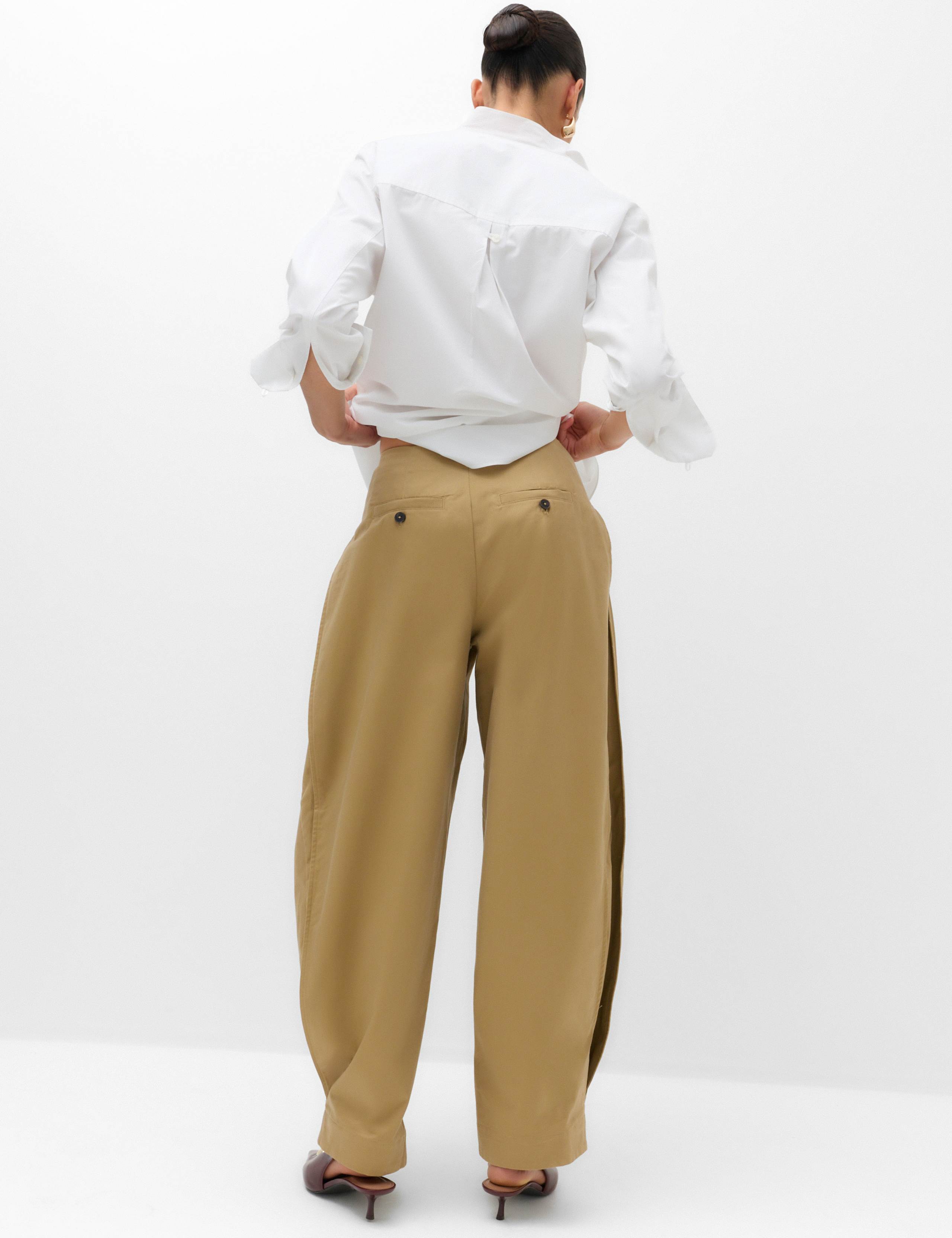 Pure Cotton Barrel Leg Trousers 4 of 6