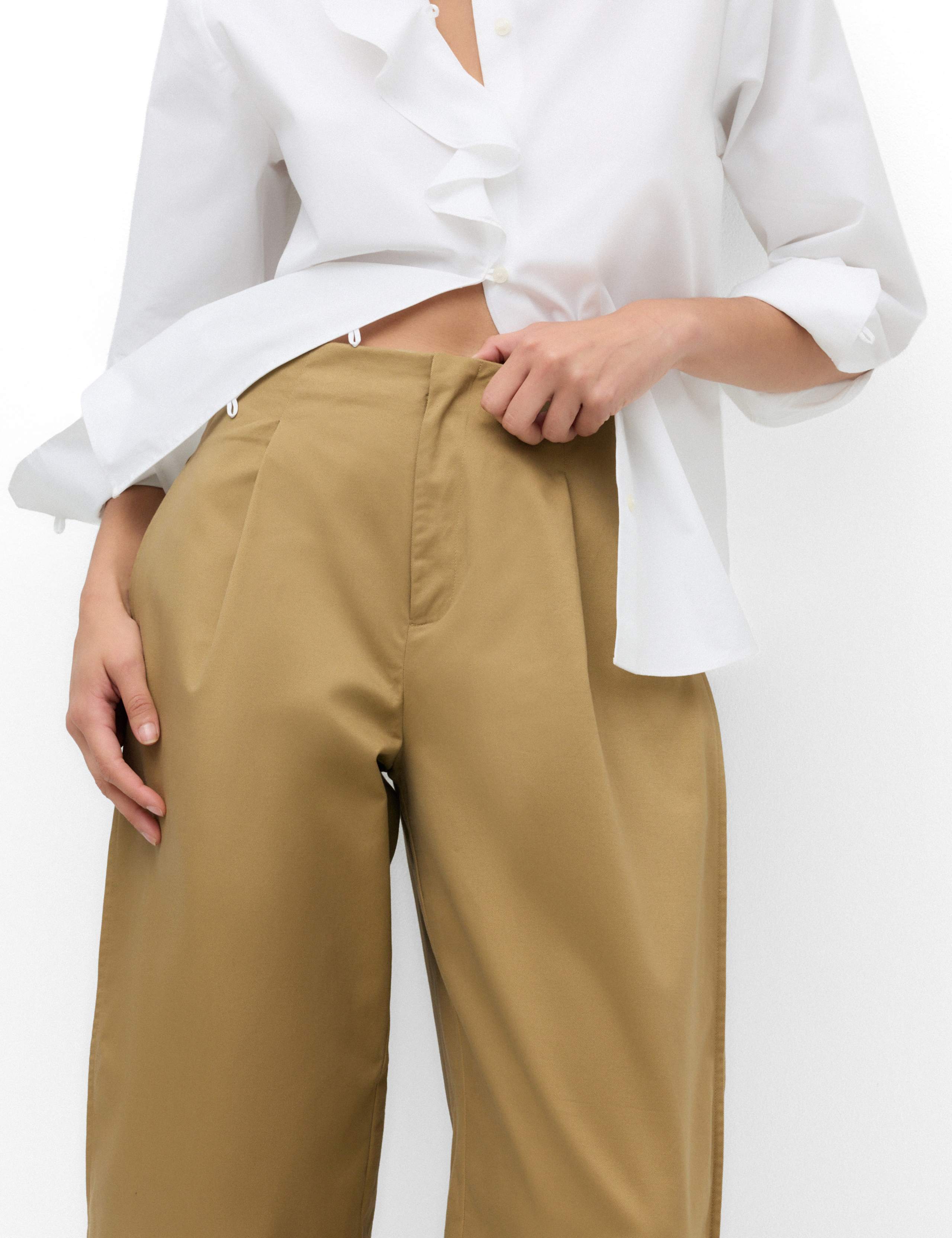 Pure Cotton Barrel Leg Trousers 6 of 6