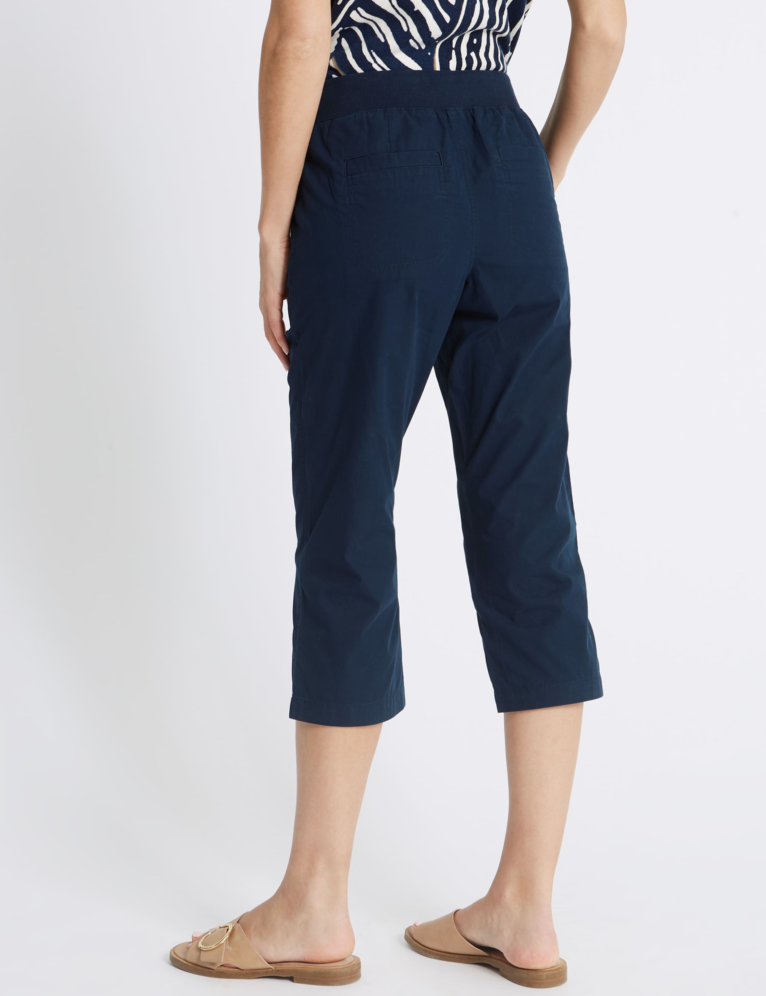 Pure Cotton Cropped Trousers 4 of 6