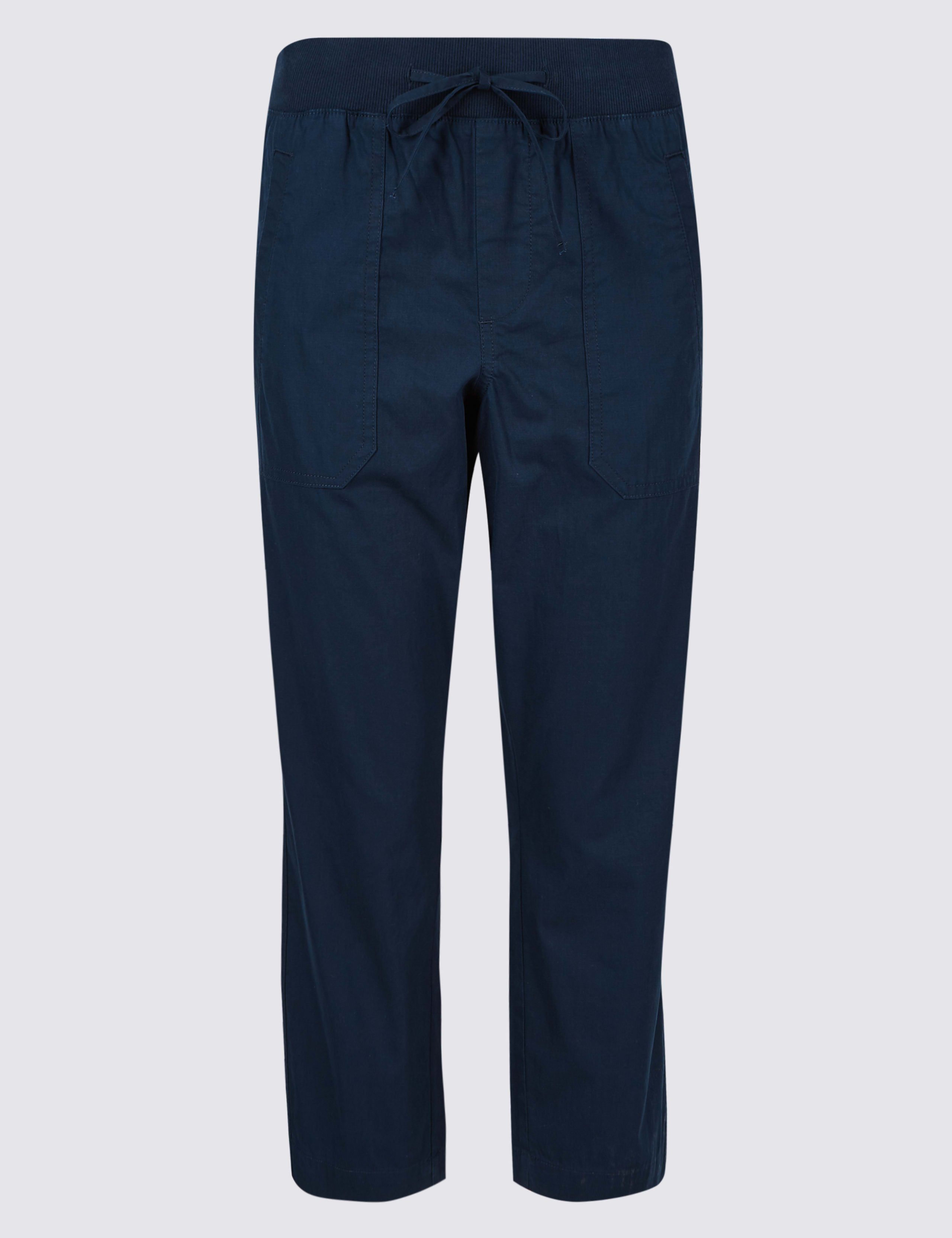Pure Cotton Cropped Trousers 2 of 6