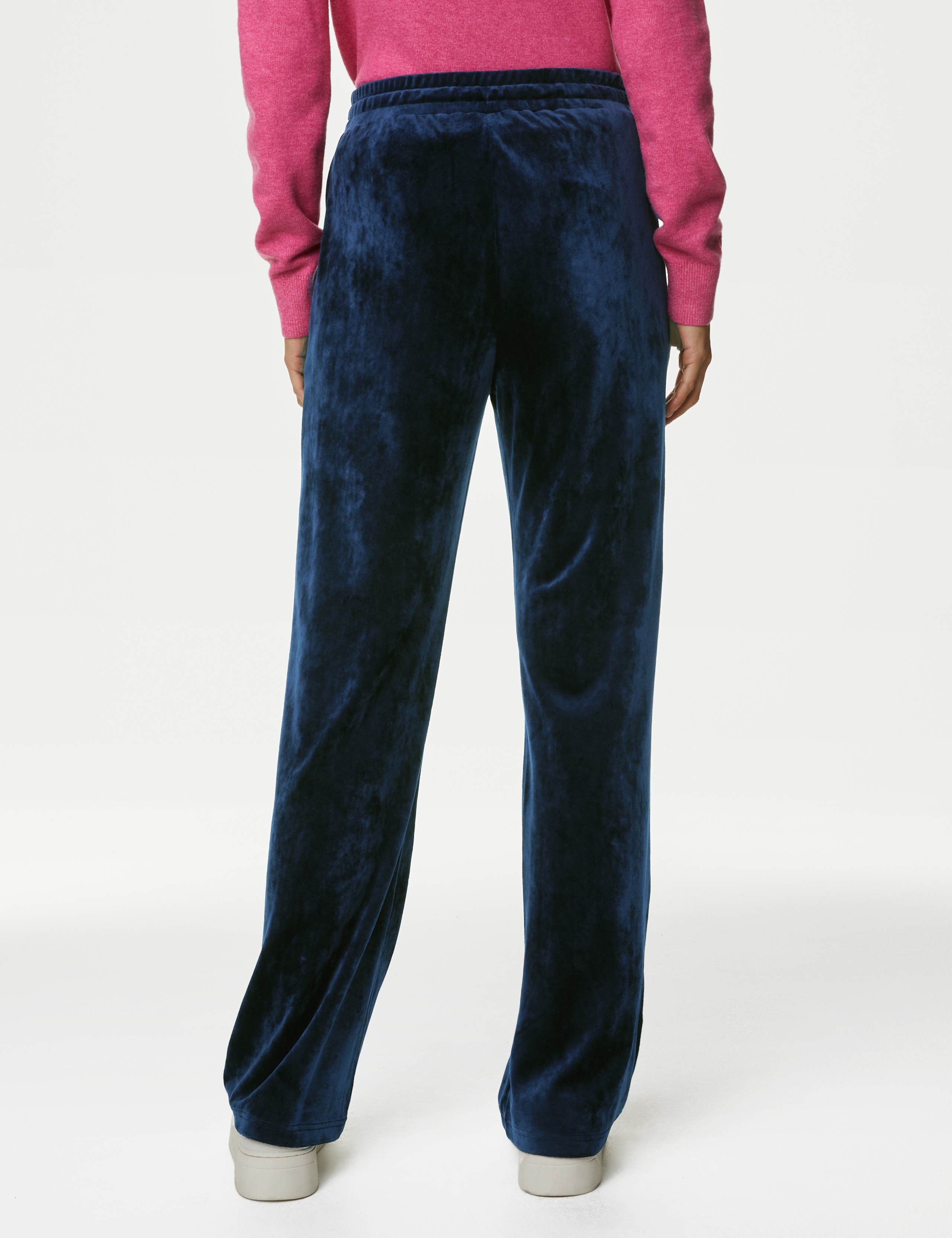 Velour Elasticated Waist Straight Leg Trousers 5 of 5