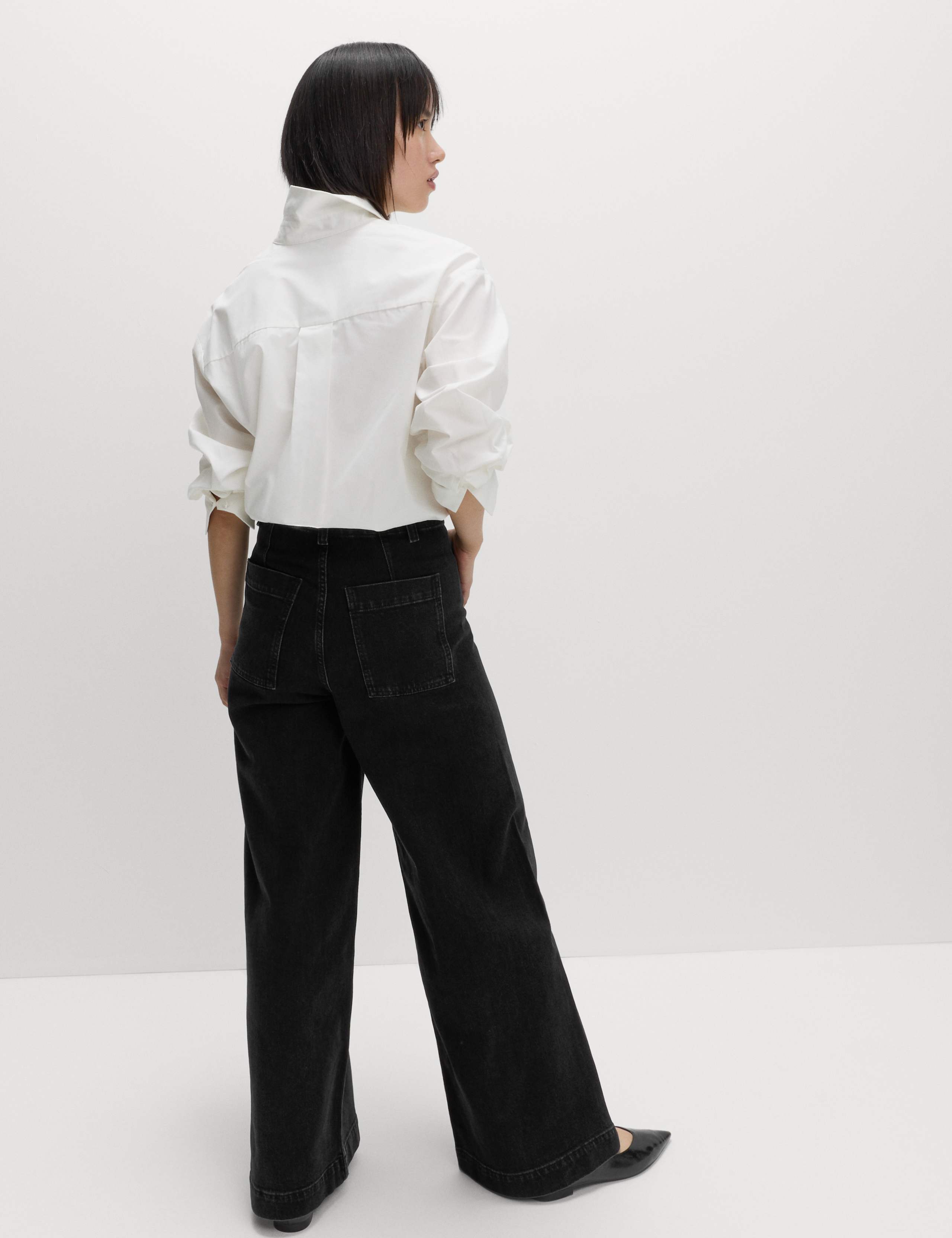 Pintuck Wide Leg Ankle Grazer Jeans 7 of 7