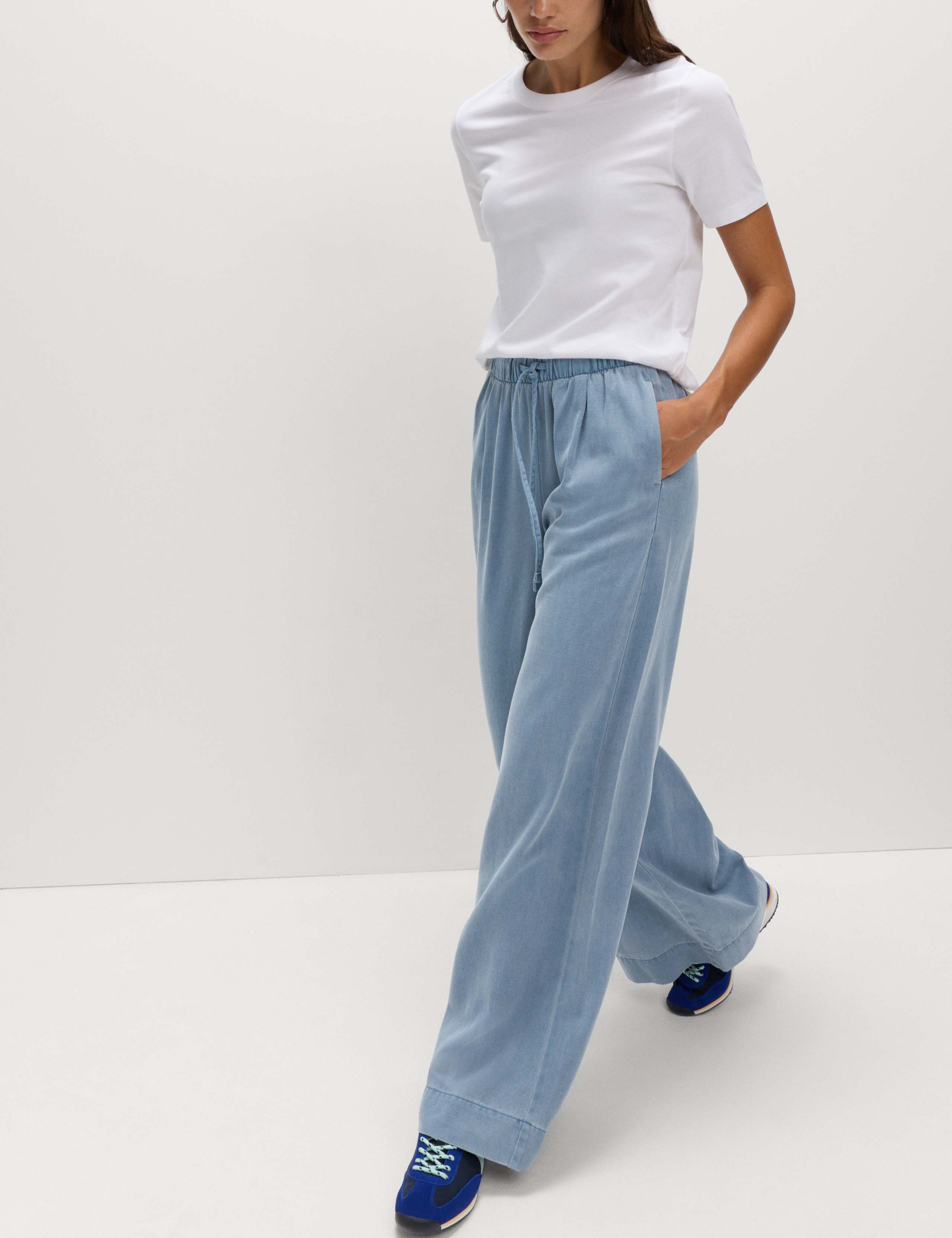 Cotton Wide Leg Trousers 4 of 6