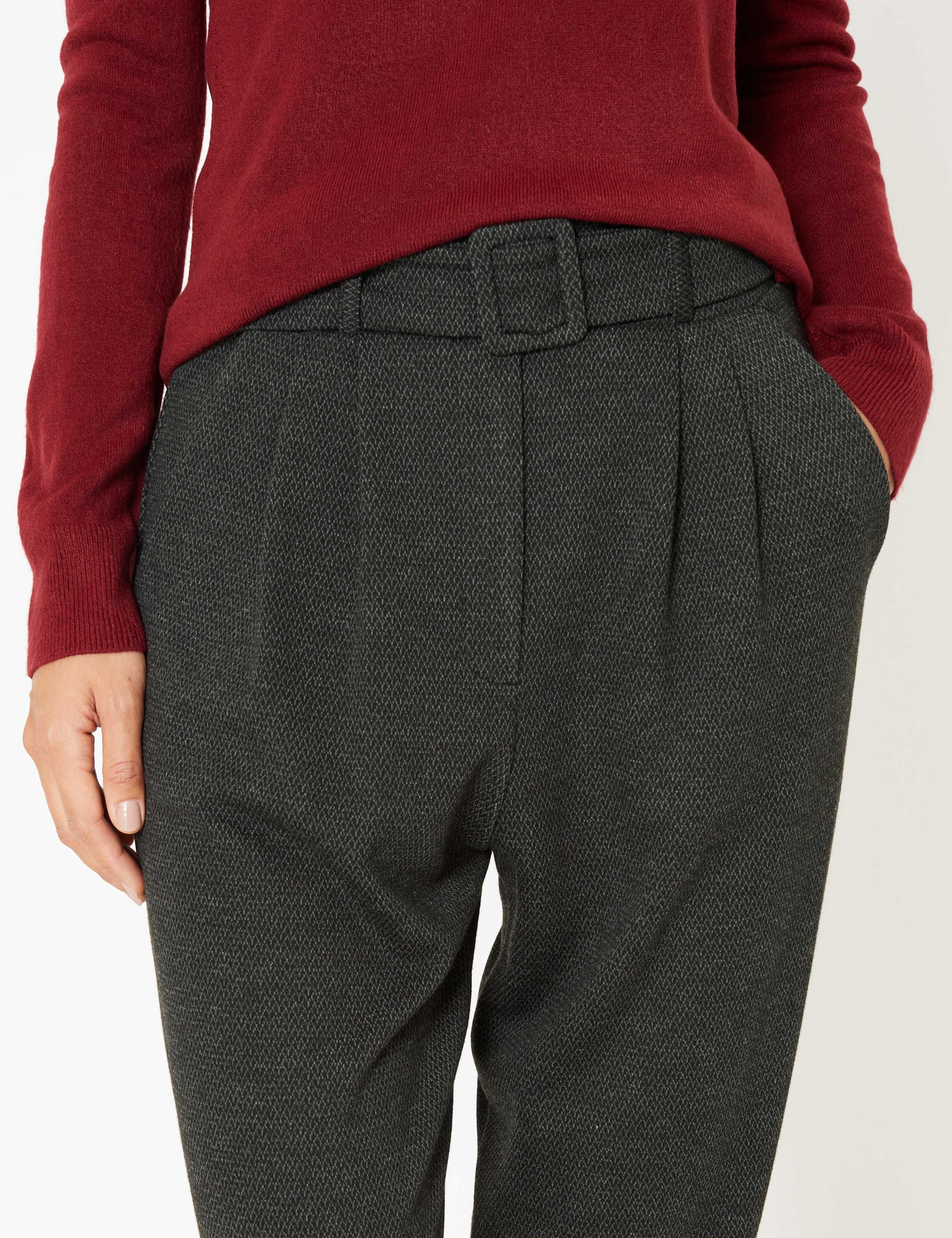 Belted Tapered Leg Trousers 3 of 4