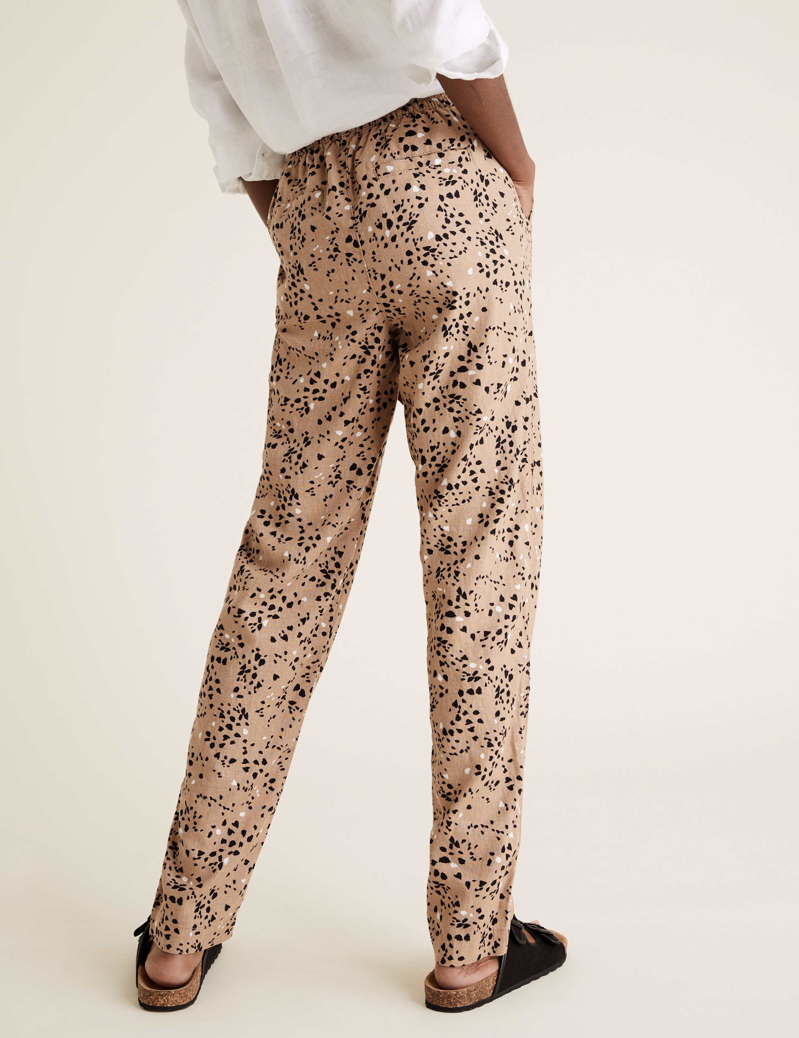 Linen Animal Print Tapered Trousers 5 of 6