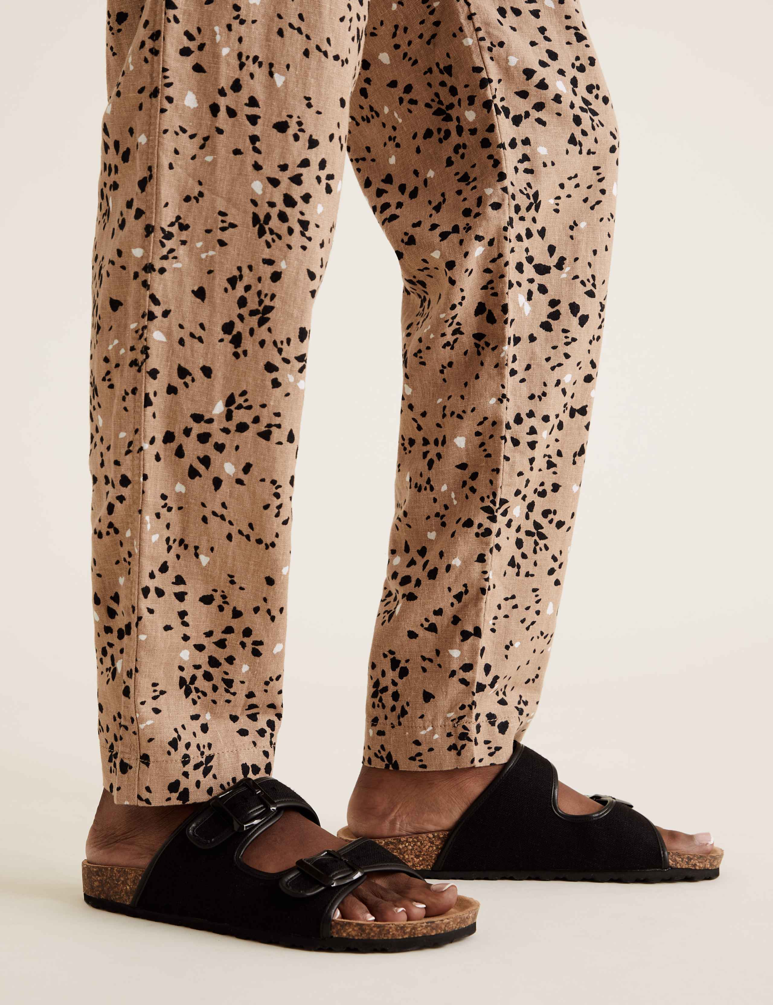 Linen Animal Print Tapered Trousers 6 of 6