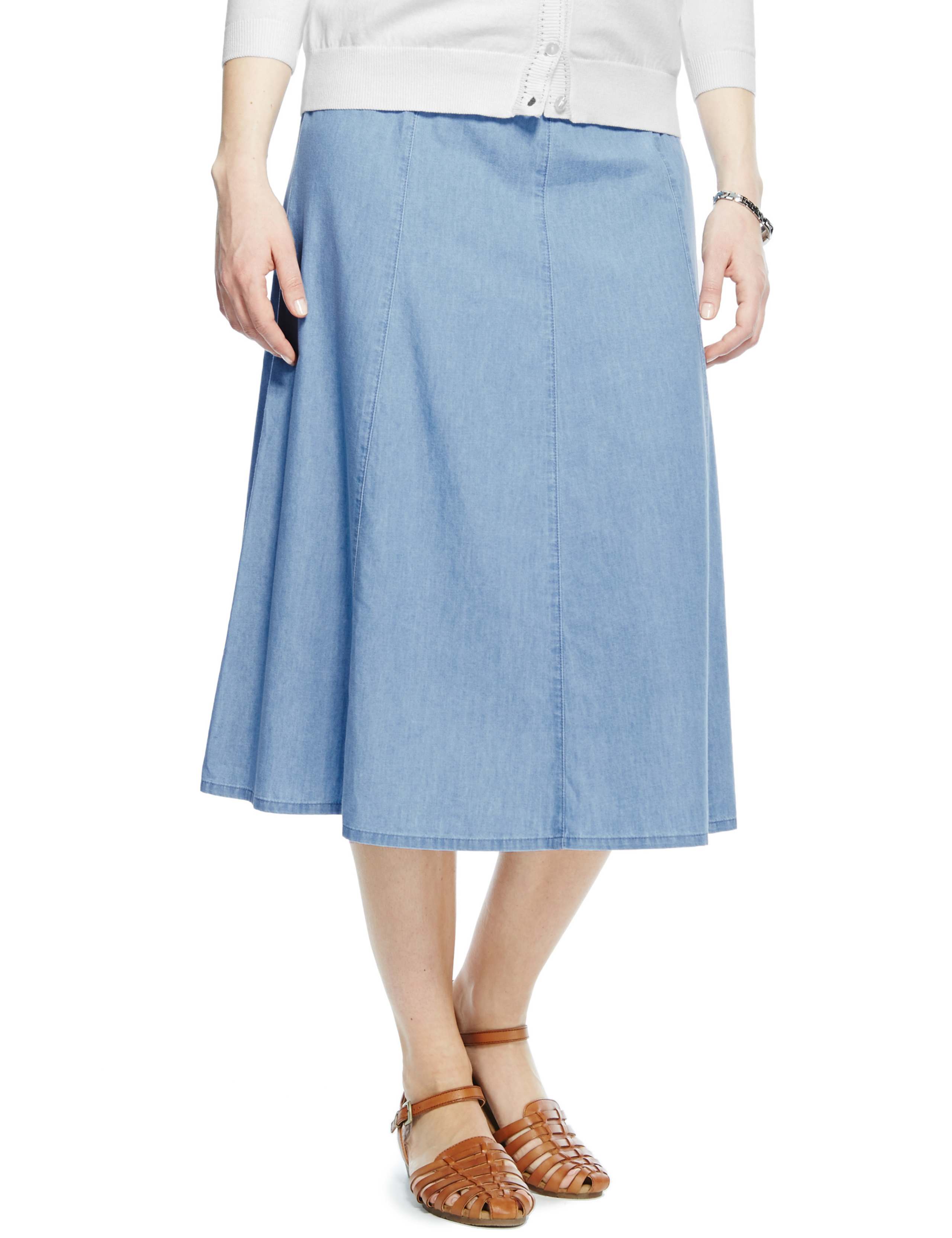 Denim Chambray A-Line Skirt 1 of 4