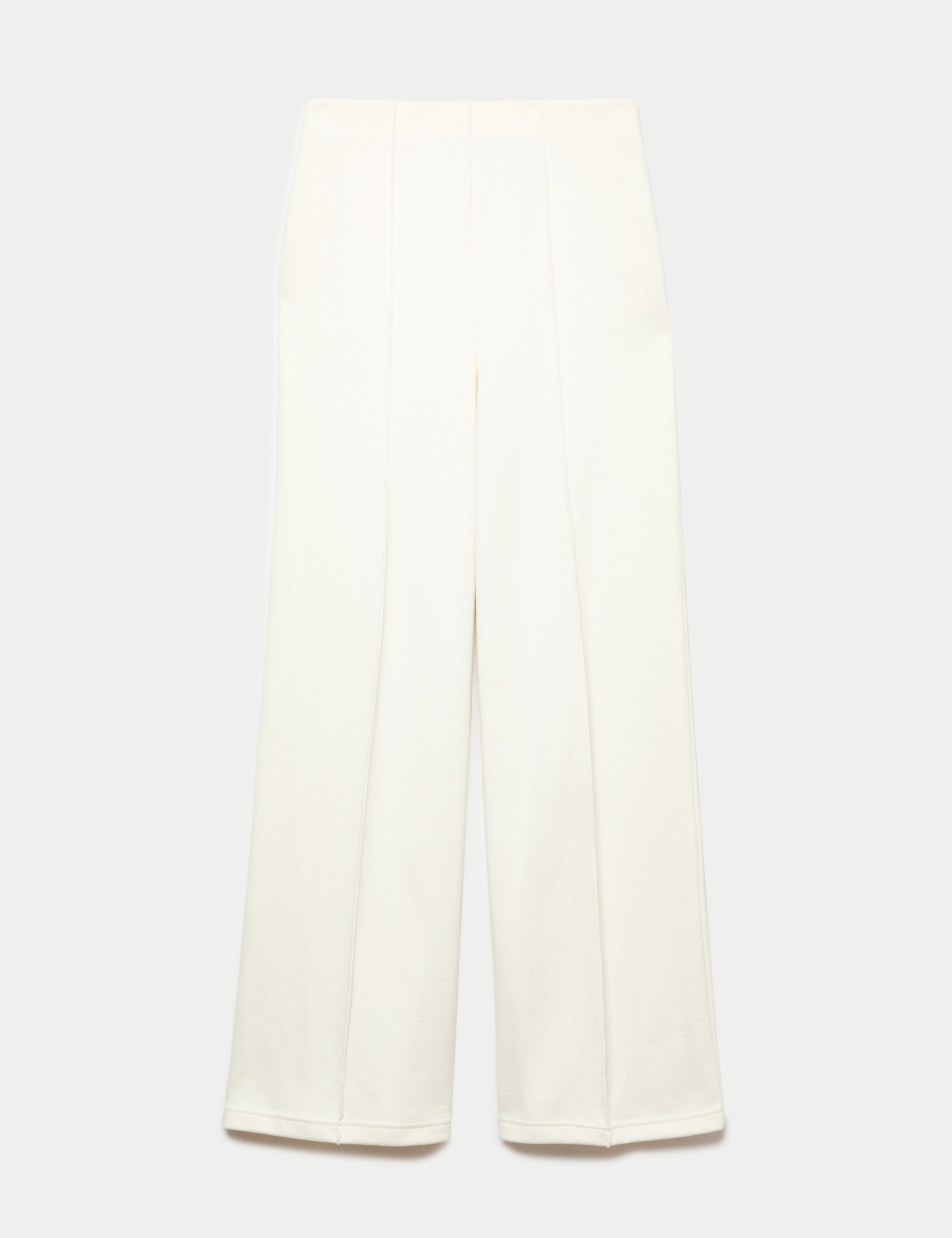 Cotton Blend Cosy Rib Pintuck Wide Leg Trousers 2 of 6