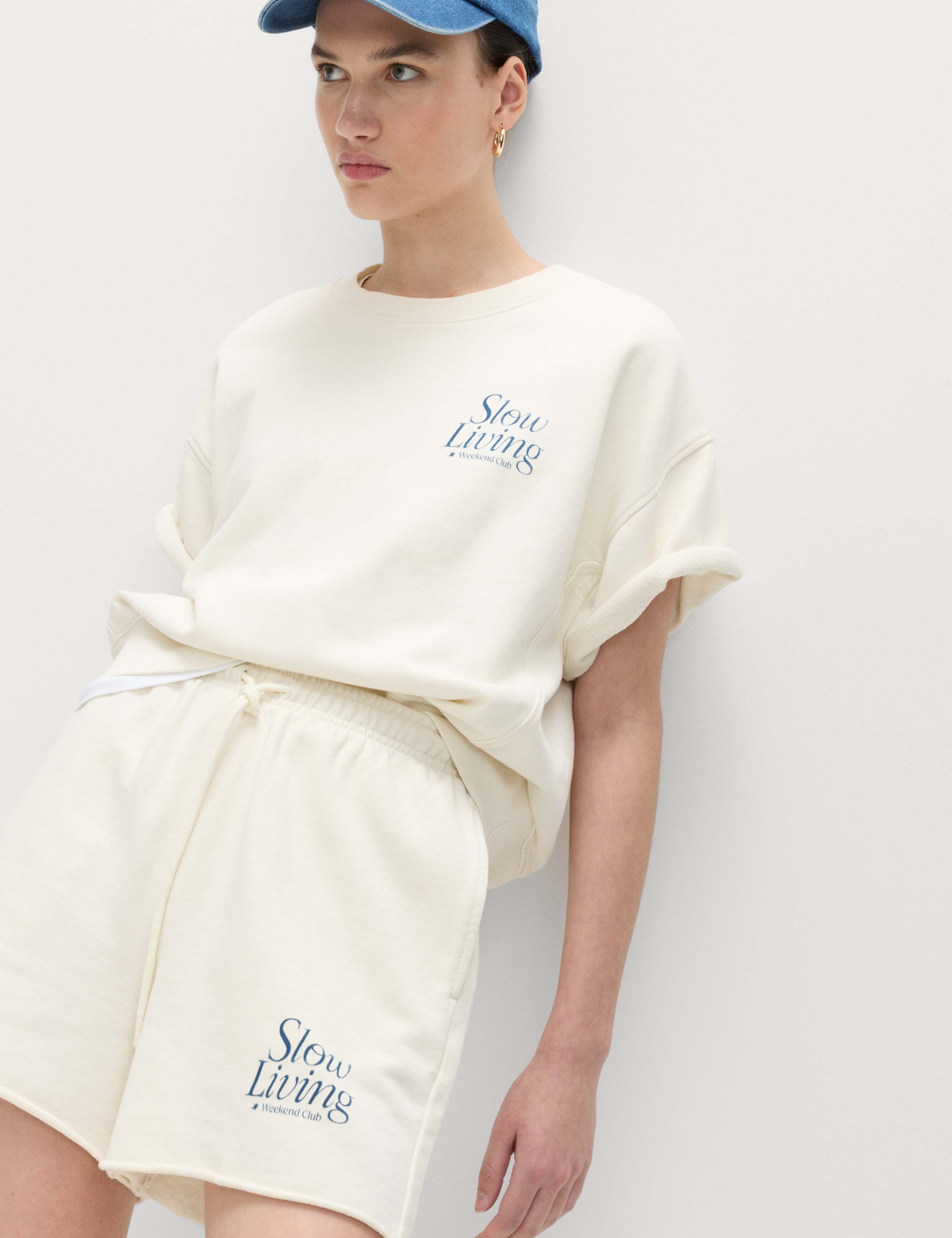 Pure Cotton High Waisted Jogger Shorts 1 of 5