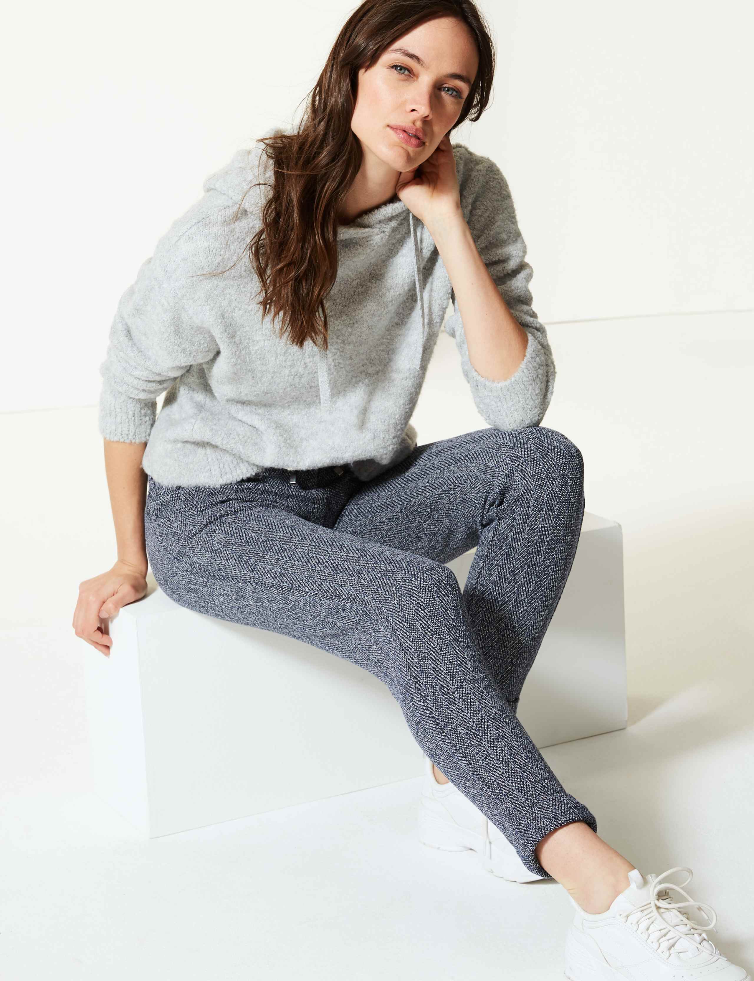 Textured Ankle Grazer Trousers 1 of 5