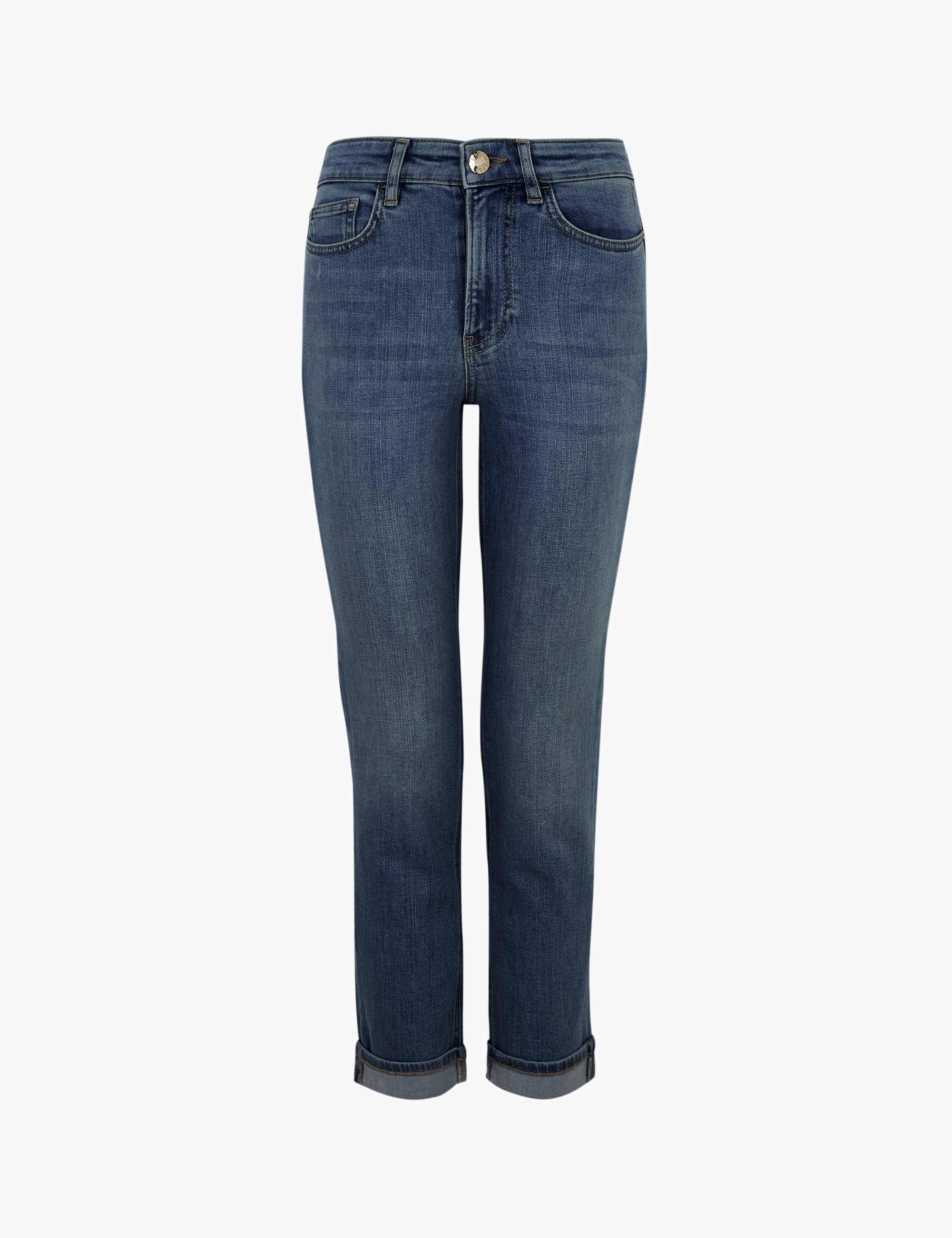 Slim Fit Turn Up Jeans With Stretch 1 of 1
