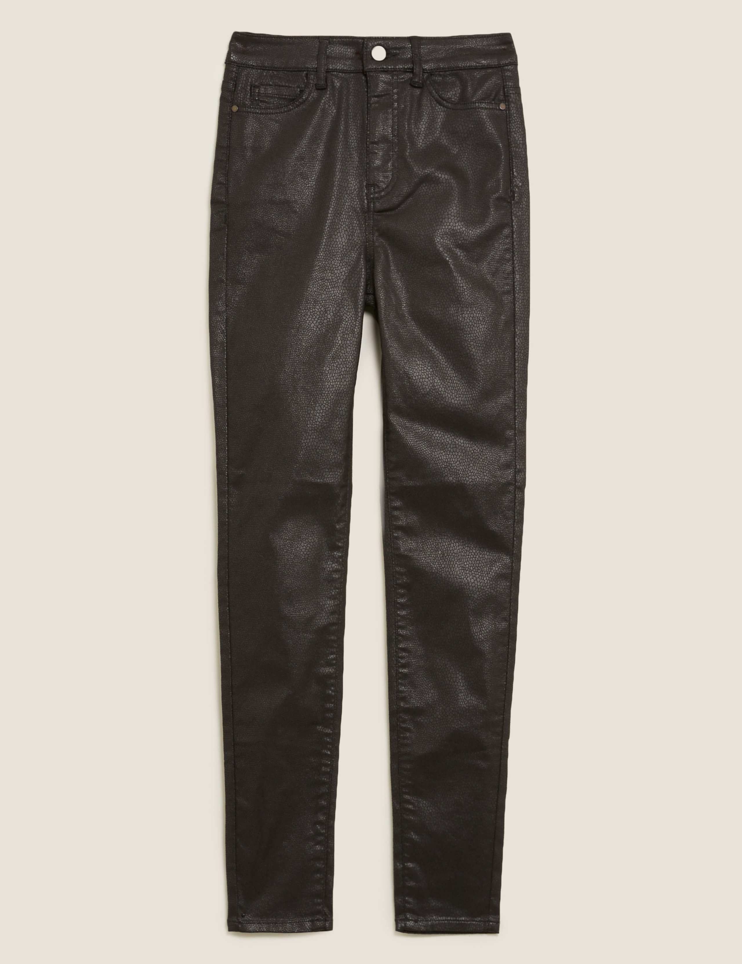 Snake Print Leather Look Skinny Jeans 2 of 5