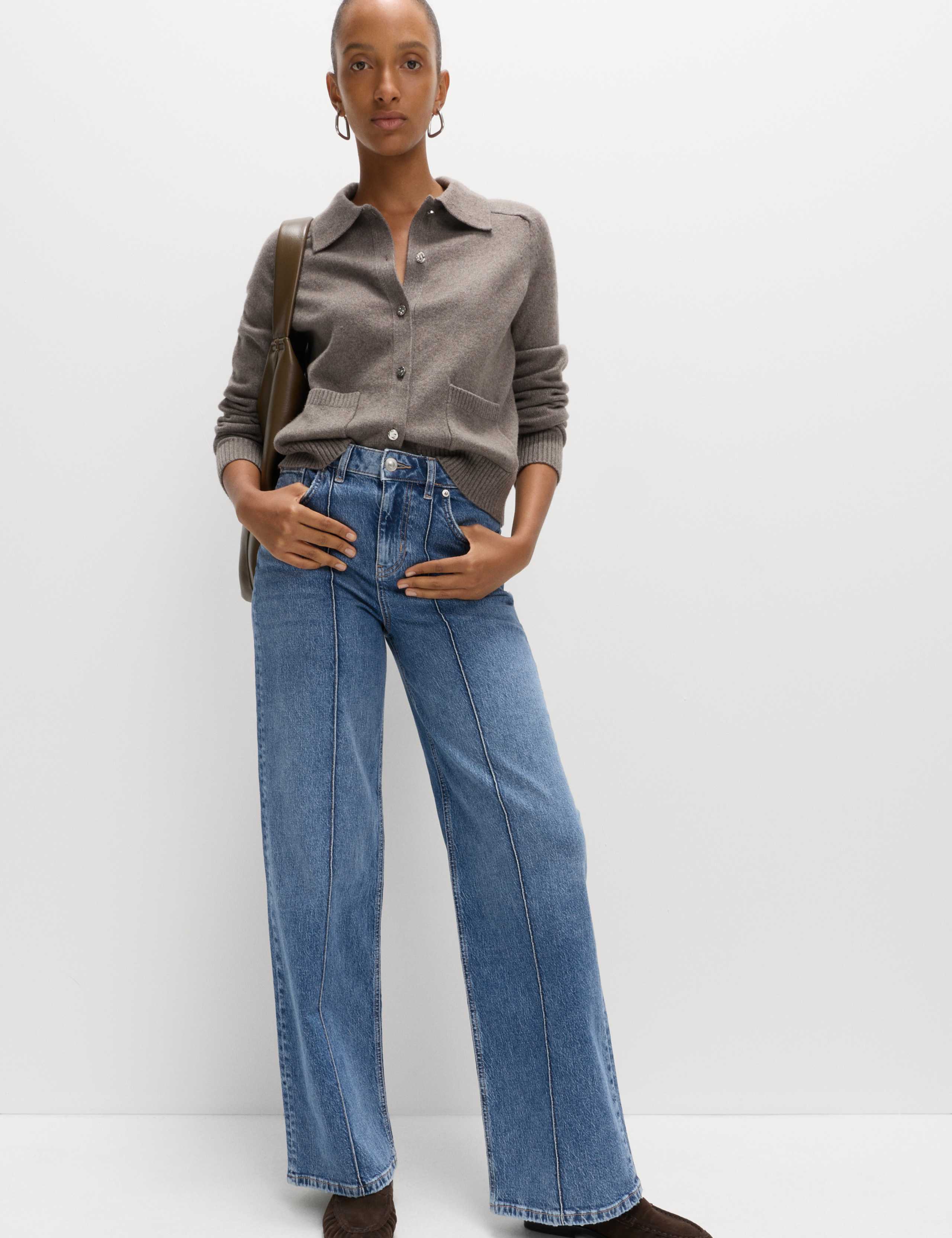 High Waisted Pintuck Wide Leg Jeans 6 of 6