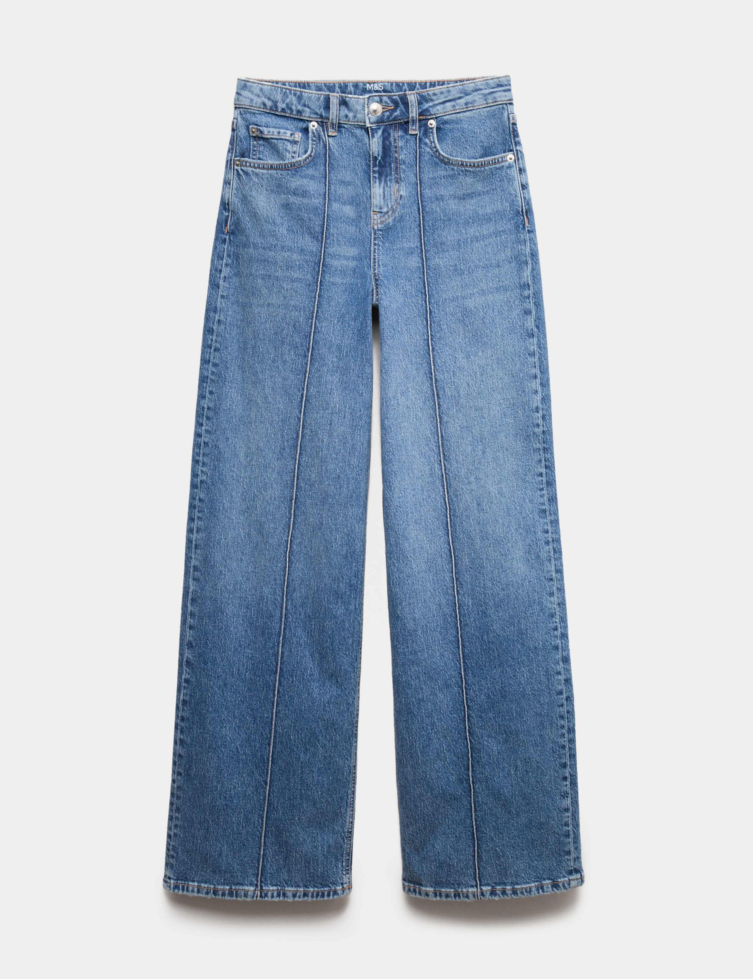 High Waisted Pintuck Wide Leg Jeans 2 of 6