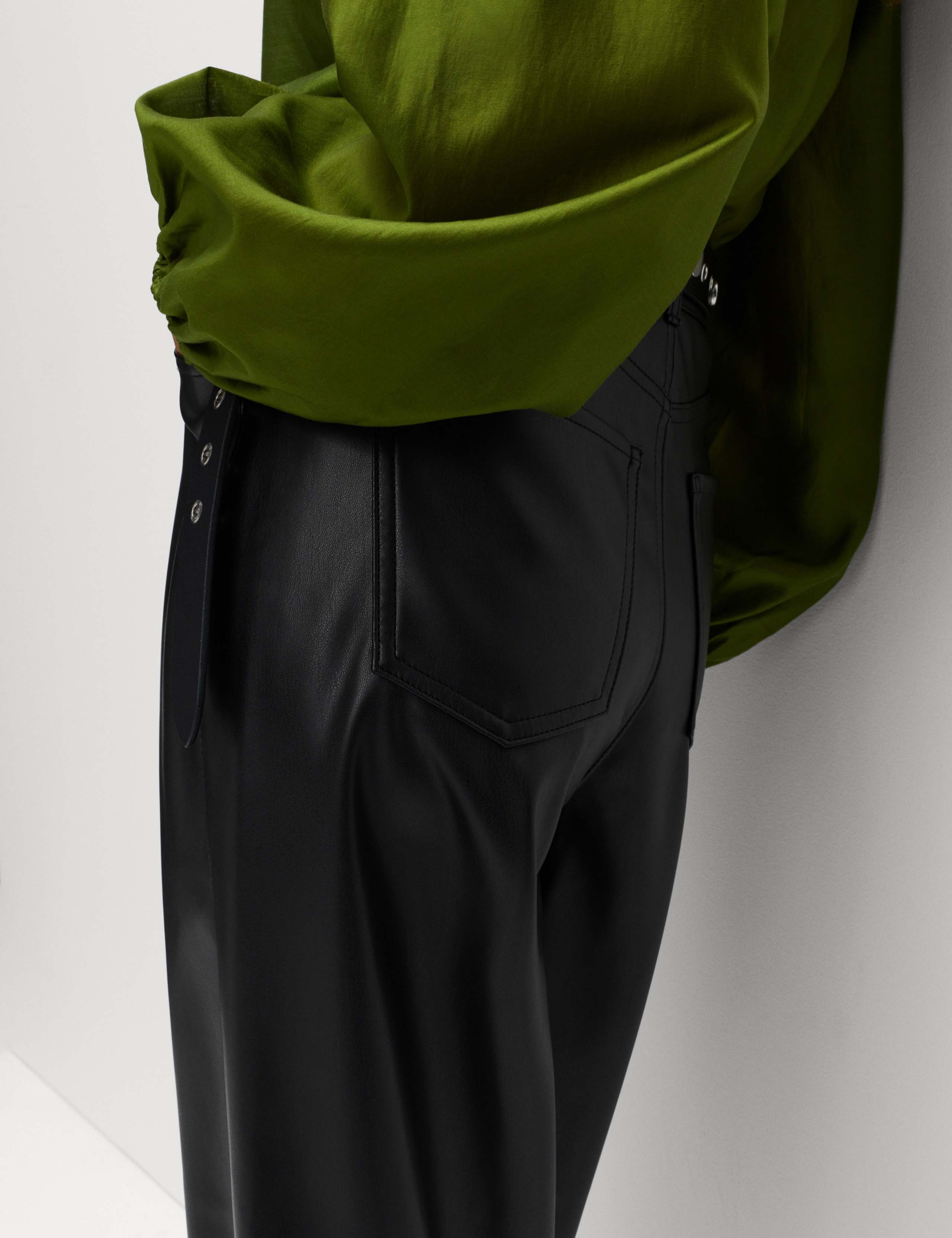 Leather Look Carrot Leg Trousers 4 of 6