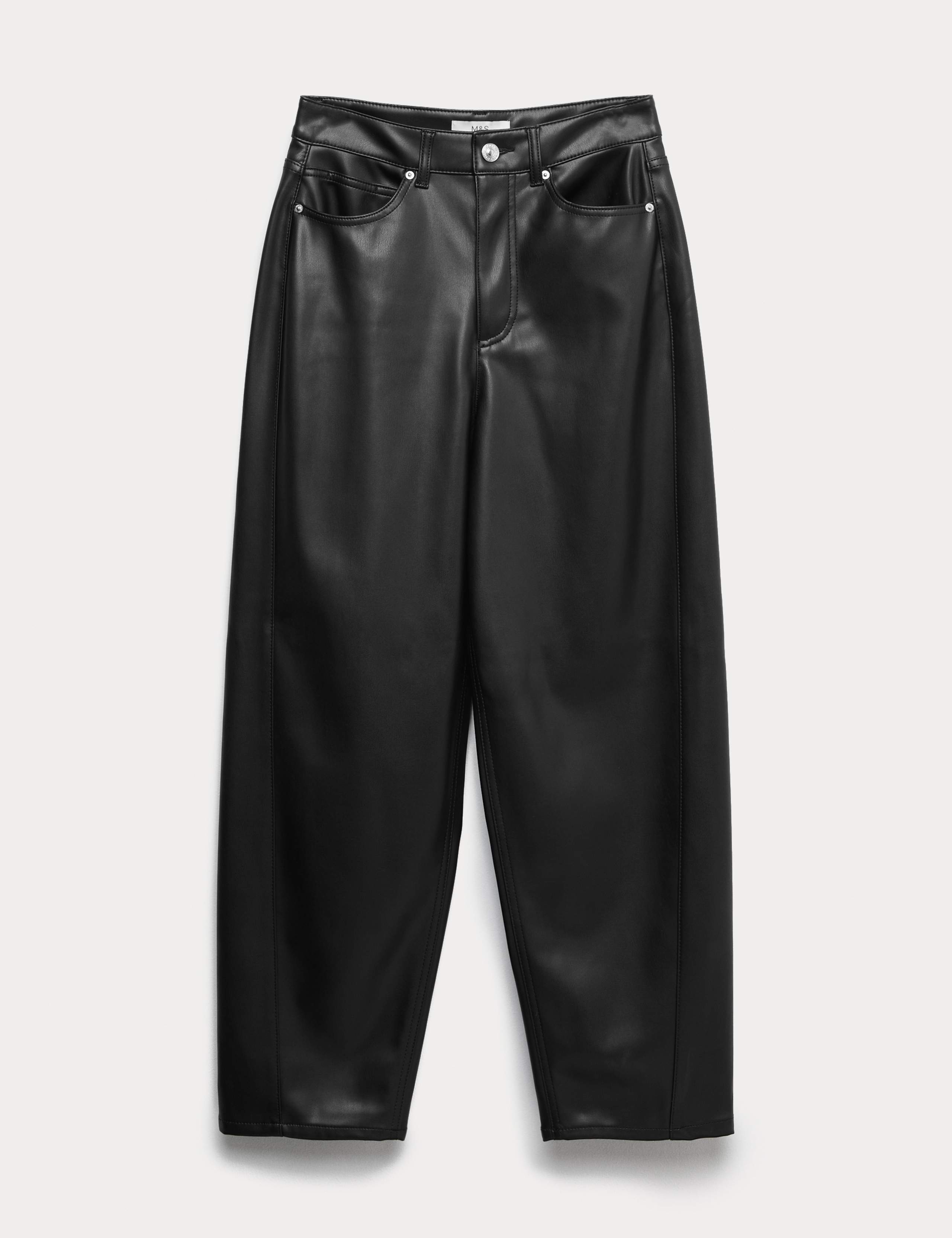 Leather Look Carrot Leg Trousers 2 of 6