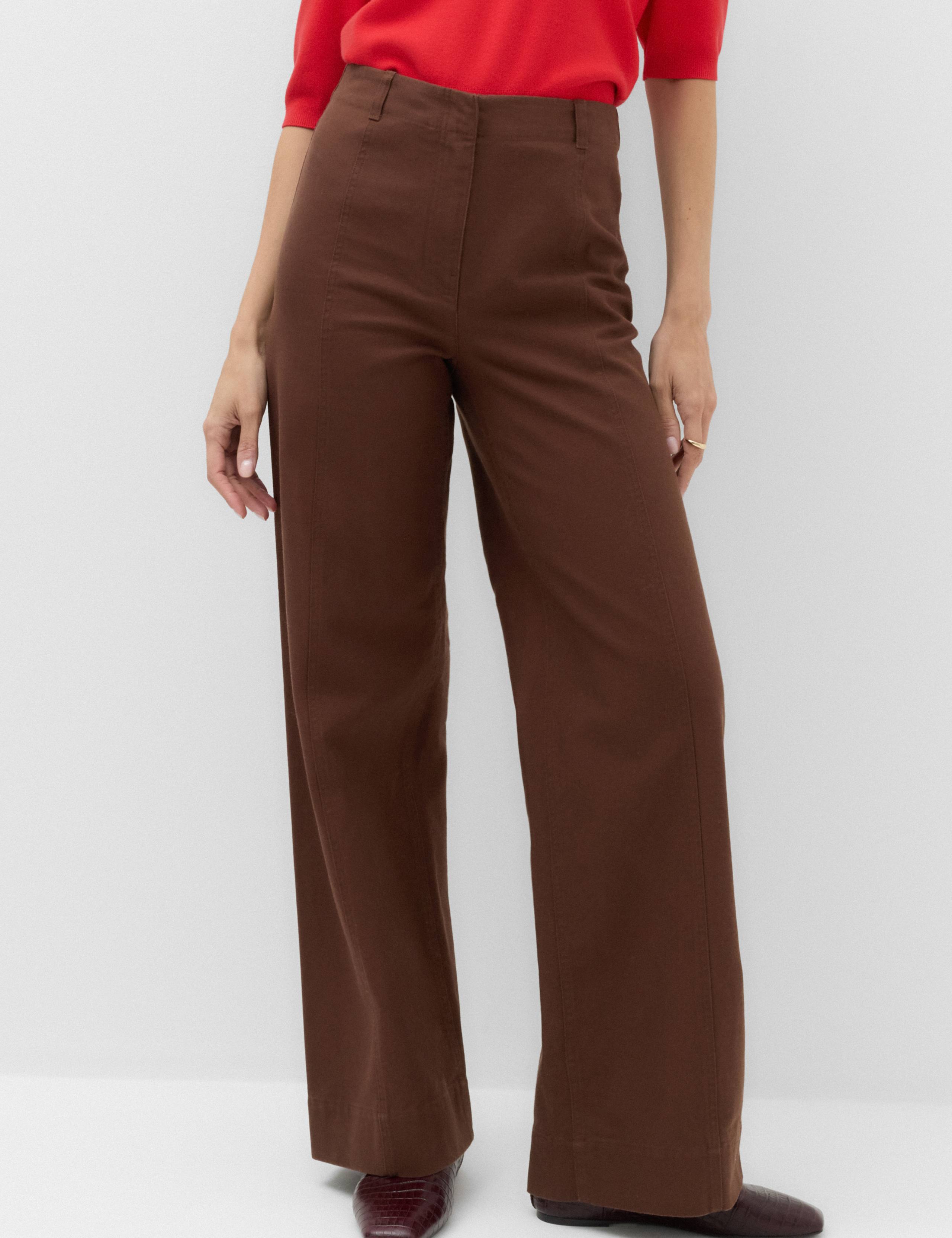 Pure Cotton Wide Leg Trousers 3 of 6