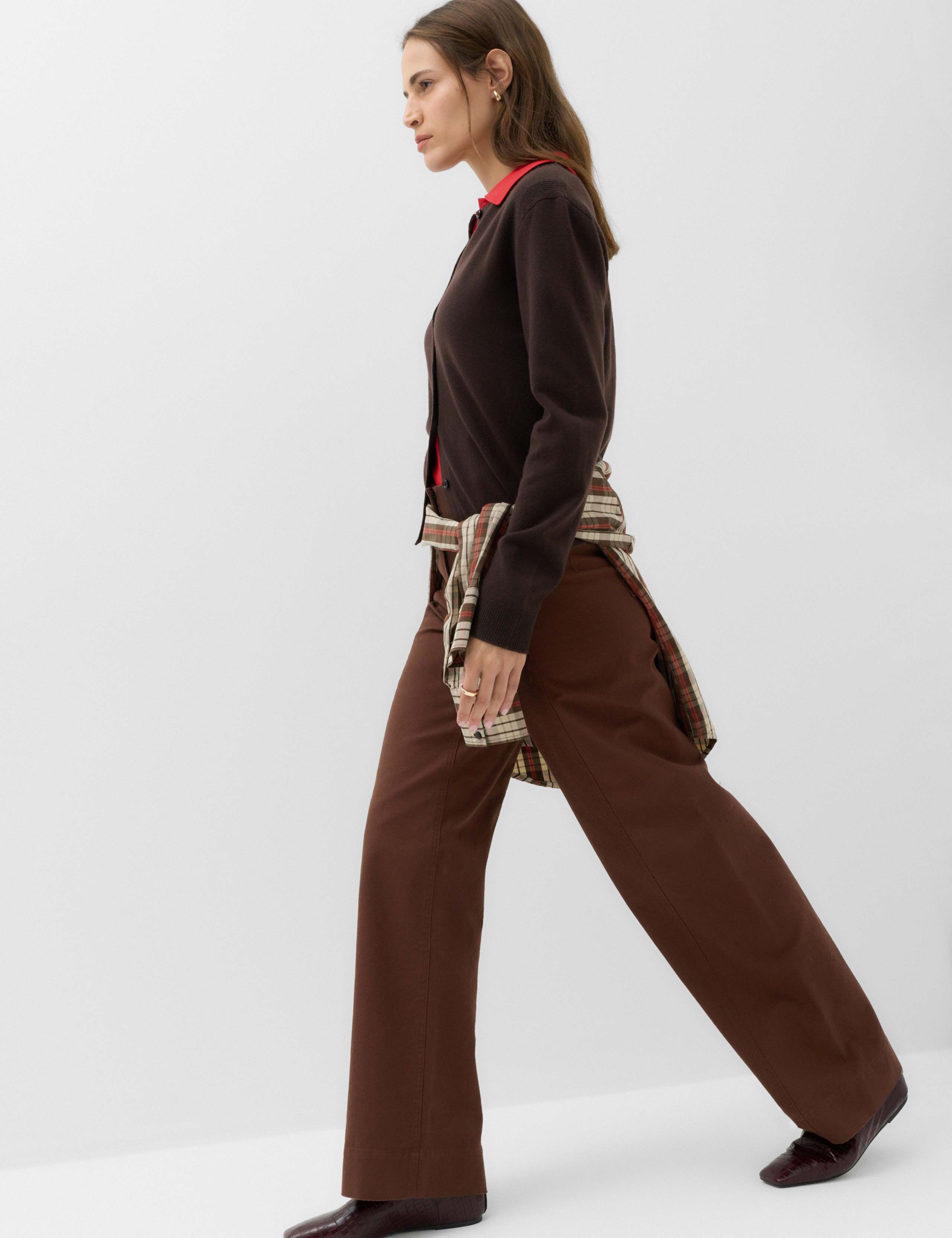 Pure Cotton Wide Leg Trousers 4 of 6